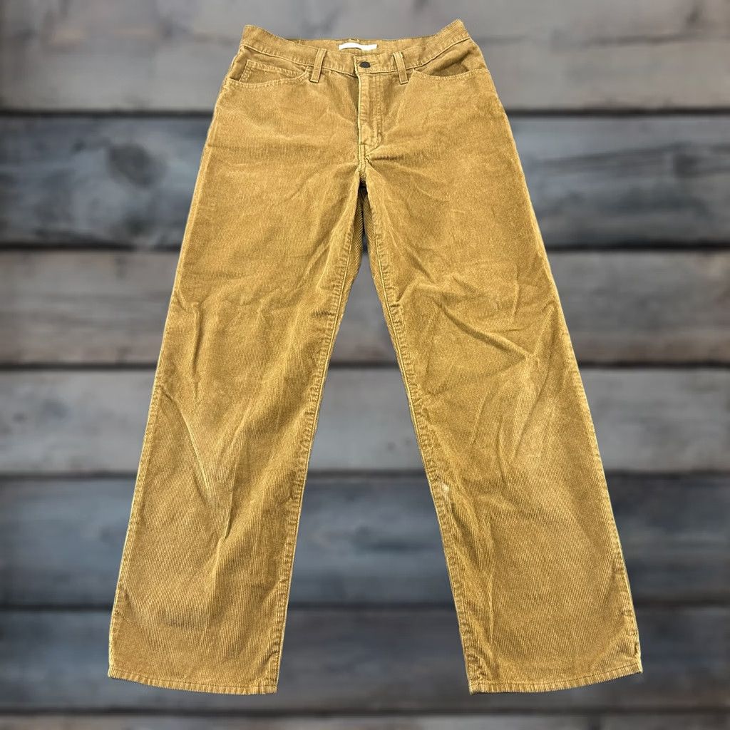 Levi's VINTAGE Levi's Pants Corduroy 30x31 Tan Brown Relaxed Straight Wide Leg Women's Cotton Polyester 94 Baggy Chino Inseam 31 Pockets Size 30" / US 8 / IT 44 - 1 Thumbnail