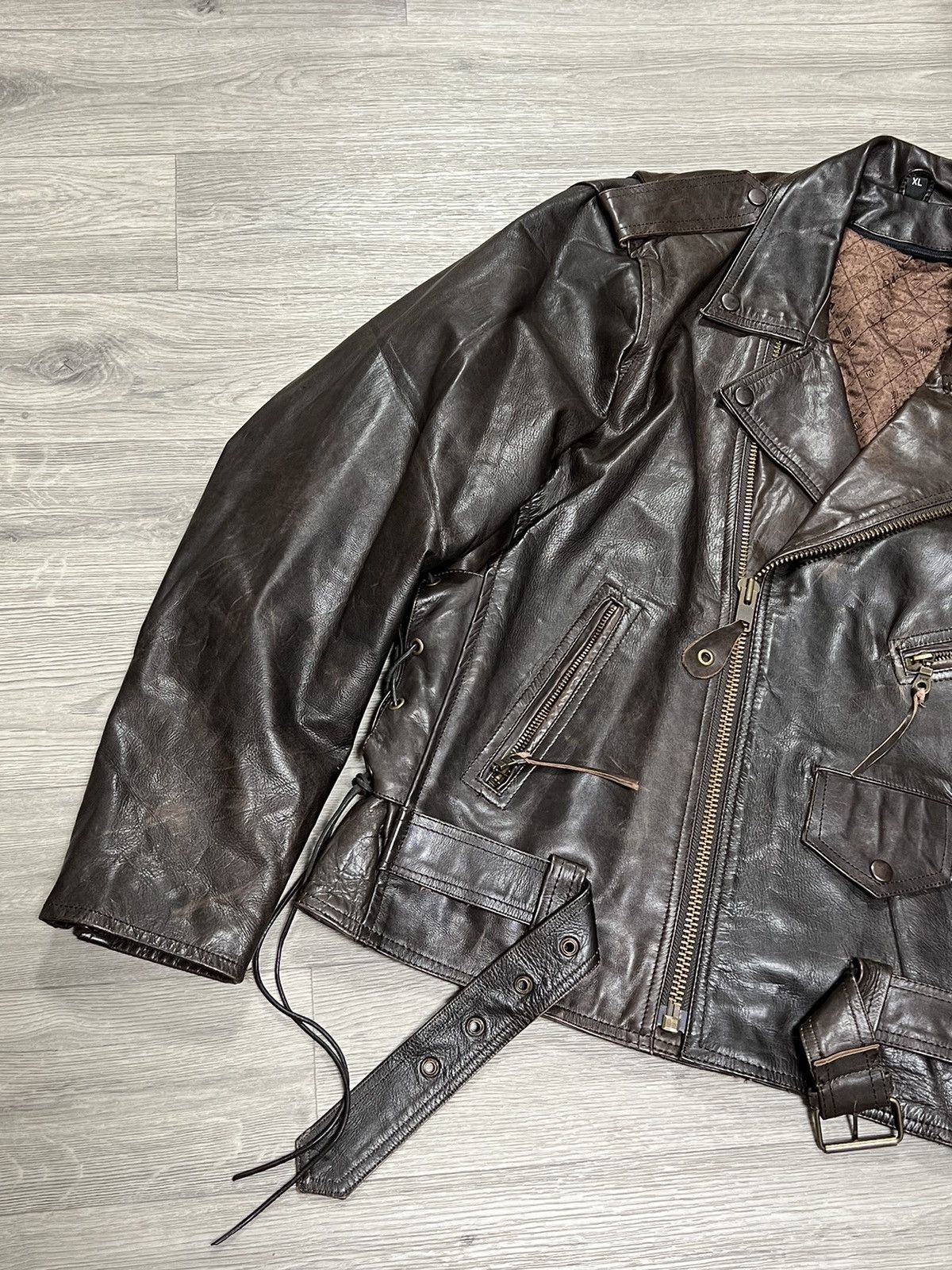 Vintage Vintage men’s leather jacket motorcycle USA Size US XL / EU 56 / 4 - 3 Thumbnail