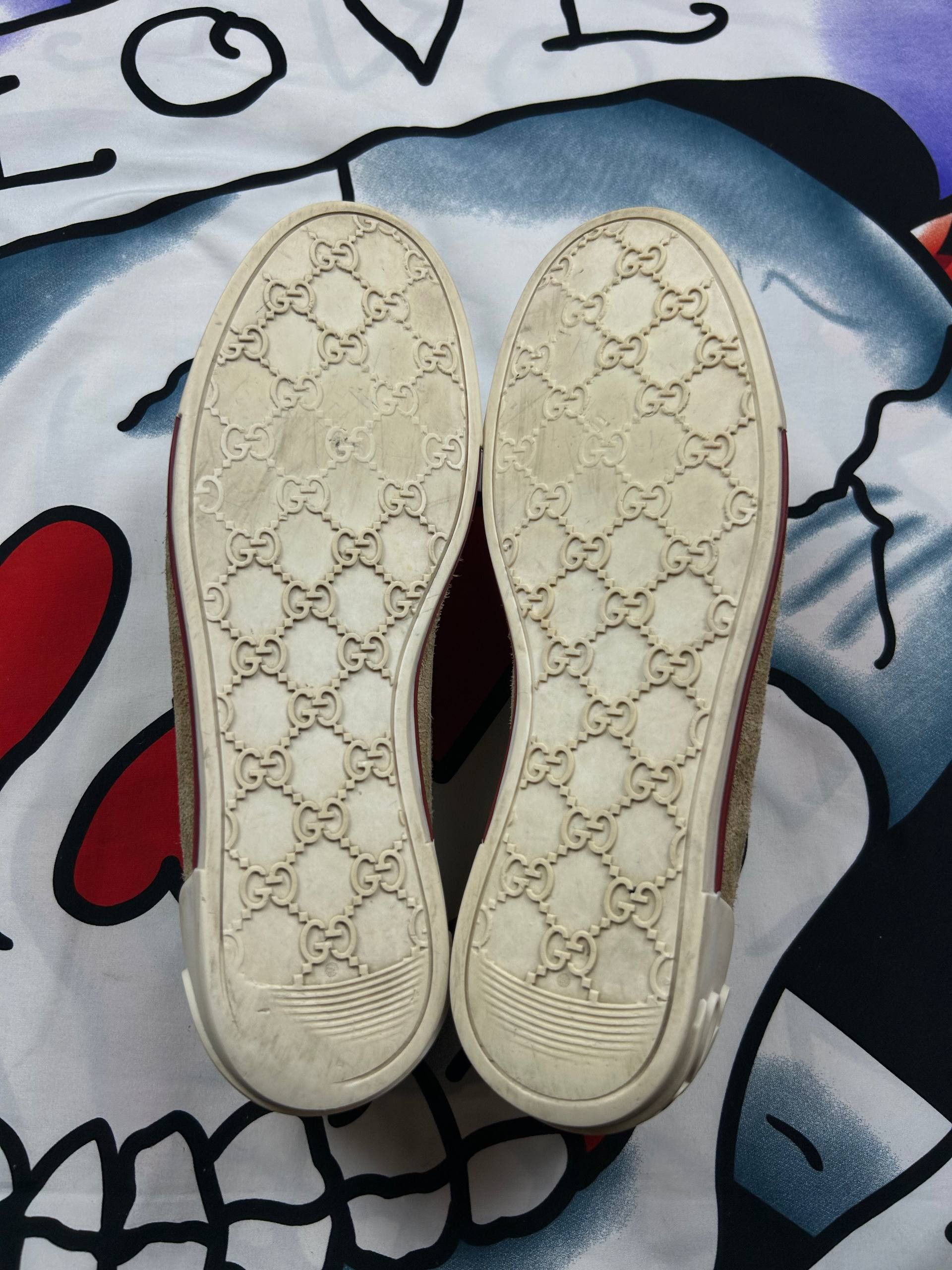 Gucci Gucci Luxury LeatherSuede Trainer with Script Logo Sneaker Size US 10 / EU 43 - 4 Thumbnail