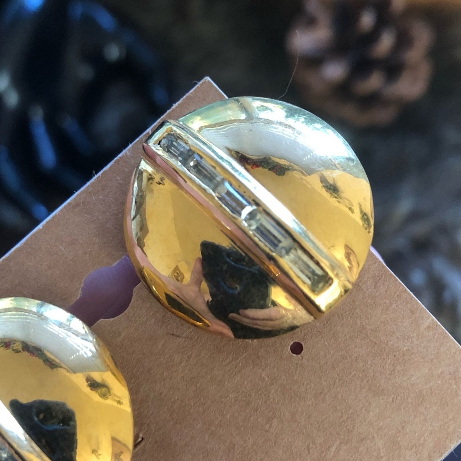 Vintage Vintage 80s Impostors dome baguette stone clip on earrings Size ONE SIZE - 4 Thumbnail