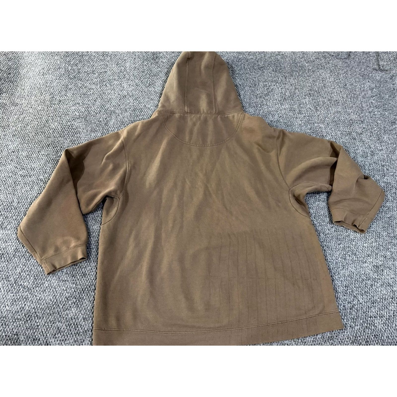 Timberland Timberland Pro Hoodie Mens XL Brown Pullover Fleece Sweatshirt Kangaroo Logo Graphic Print Hooded Pockets Crew Neck - Cotton Polyester Size US XL / EU 56 / 4 - 7 Thumbnail