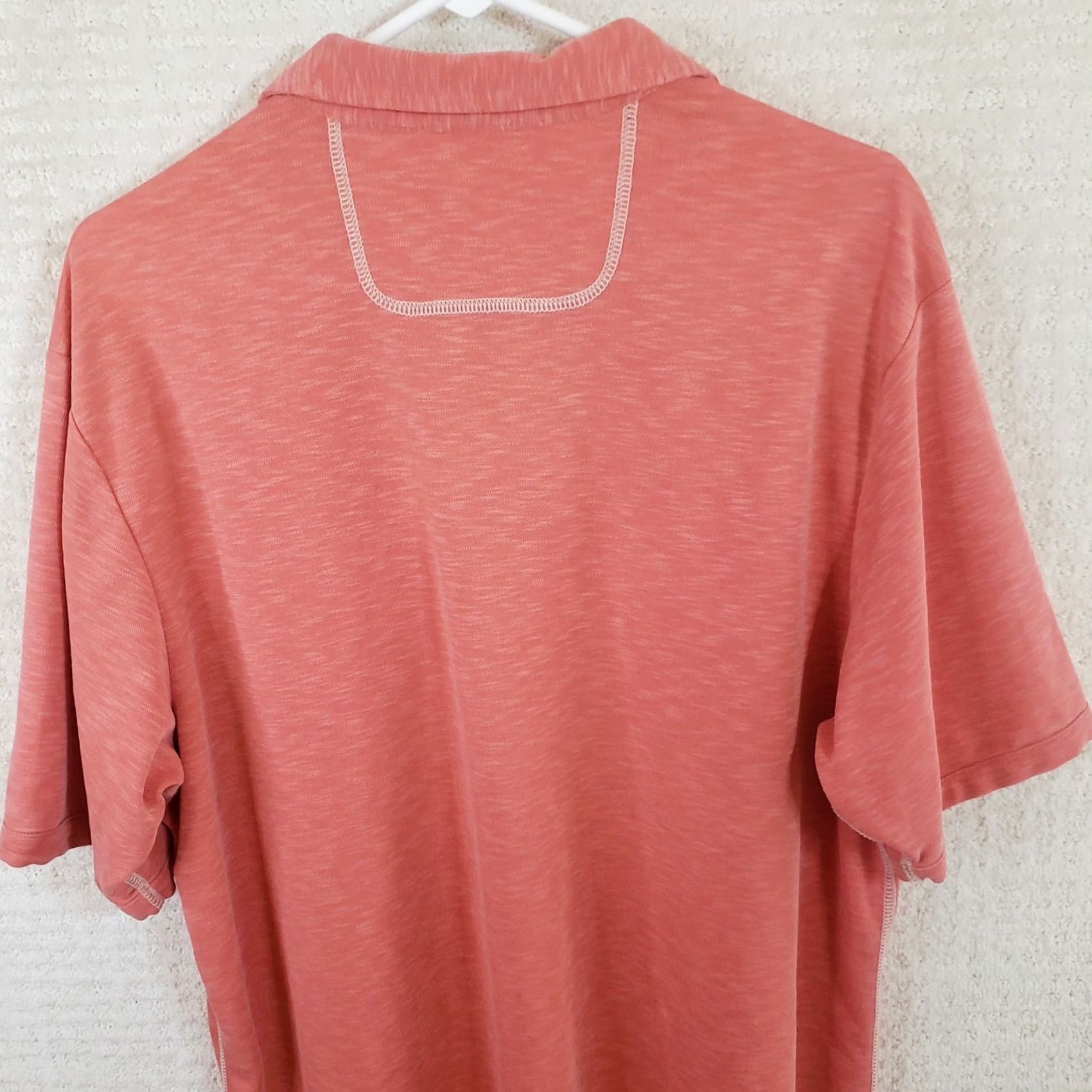 Tommy Bahama Tommy Bahama Logo Polo Shirt Knit Tencel Lycocell Melon Men's L Shirt Polo Casual Beach Logo Short Sleeve Size US L / EU 52-54 / 3 - 5 Thumbnail