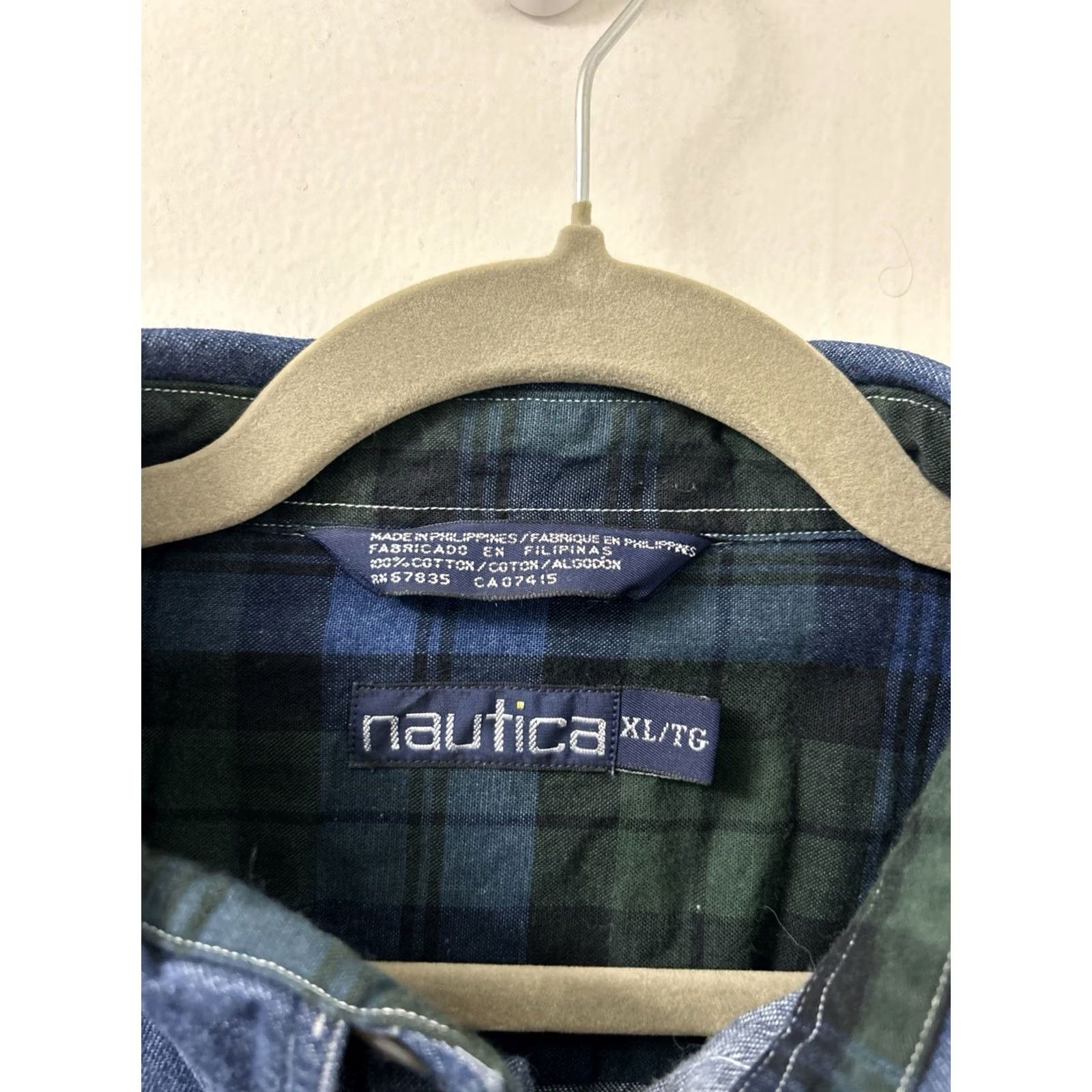 Nautica VINTAGE Nautica Denim Shirt Mens XL Blue Button-Down Cotton Long Sleeve Plaid NWT Size US XL / EU 56 / 4 - 6 Thumbnail