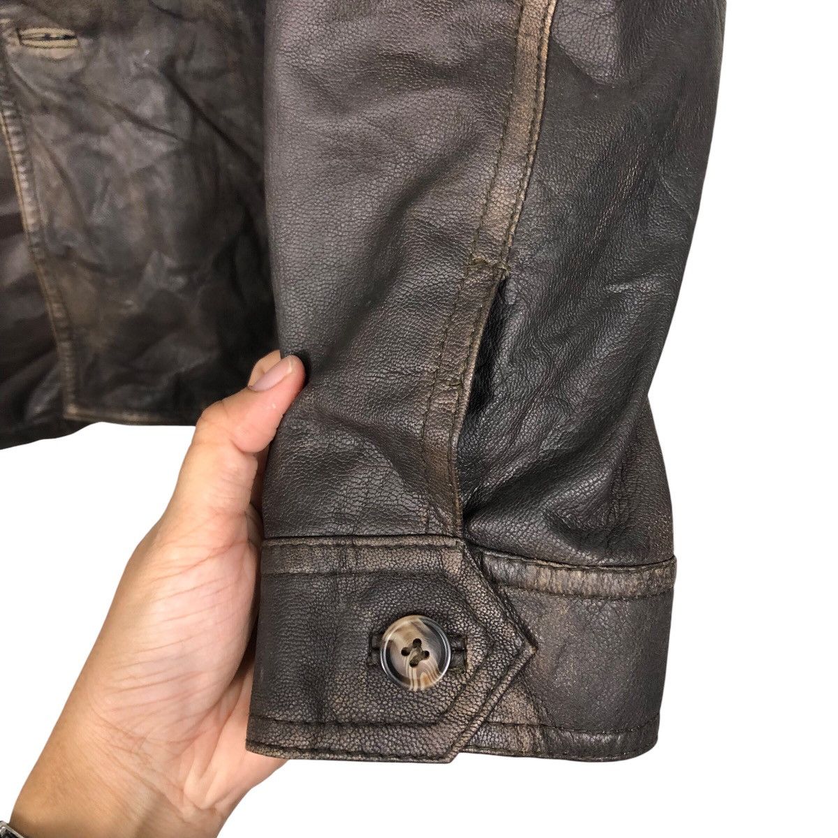 Japanese Brand 📌Vintage Biker Leather Jacket Button Custom Culture Size US M / EU 48-50 / 2 - 15 Thumbnail