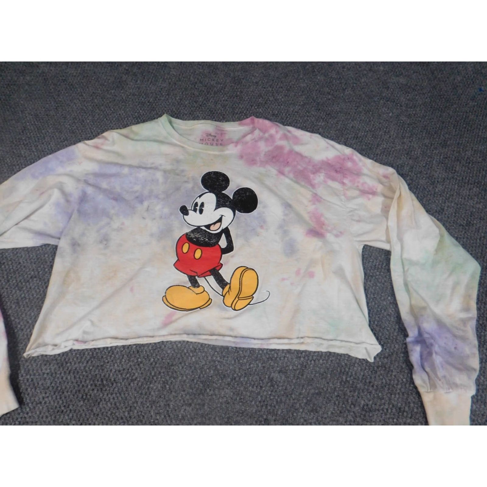 Disney Mickey Mouse Disney Shirt XL Blue Tie-Dye Long Sleeve Crew Neck Womens Regular T-Shirt Casual Size XL / US 12-14 / IT 48-50 - 3 Thumbnail