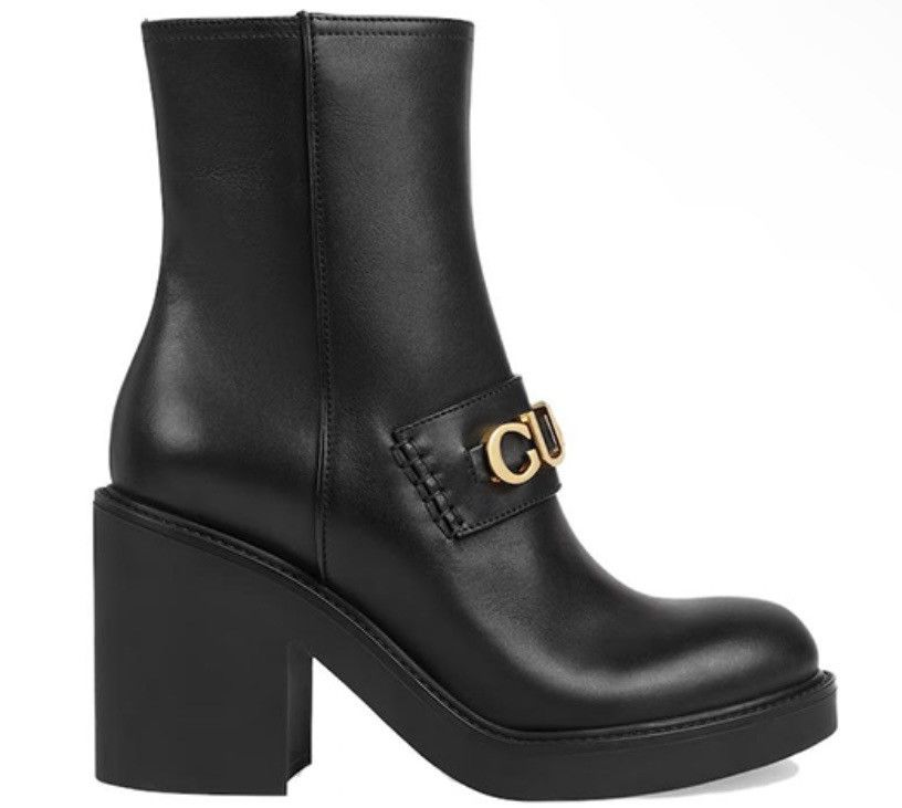 Gucci Gucci Logo Flores Calf Leather Heeled Ankle Boots Size US 6 / IT 36 - 3 Thumbnail
