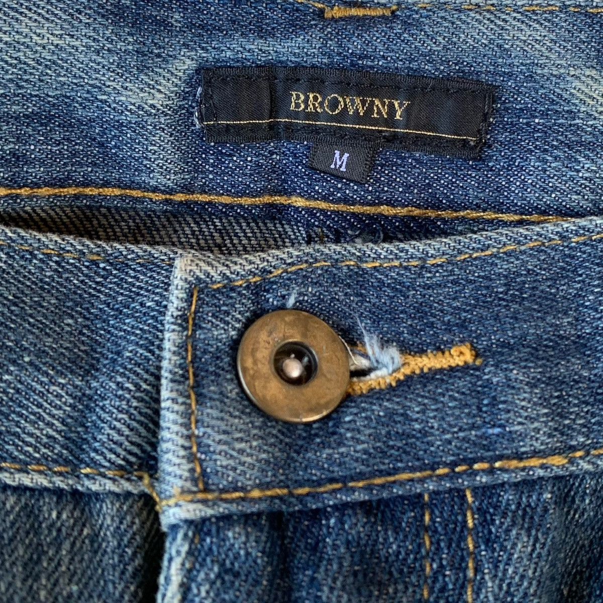 Japanese Brand 2000s Japanese Brand Browny Double Waist distressed Jeans Size US 31 - 7 Thumbnail