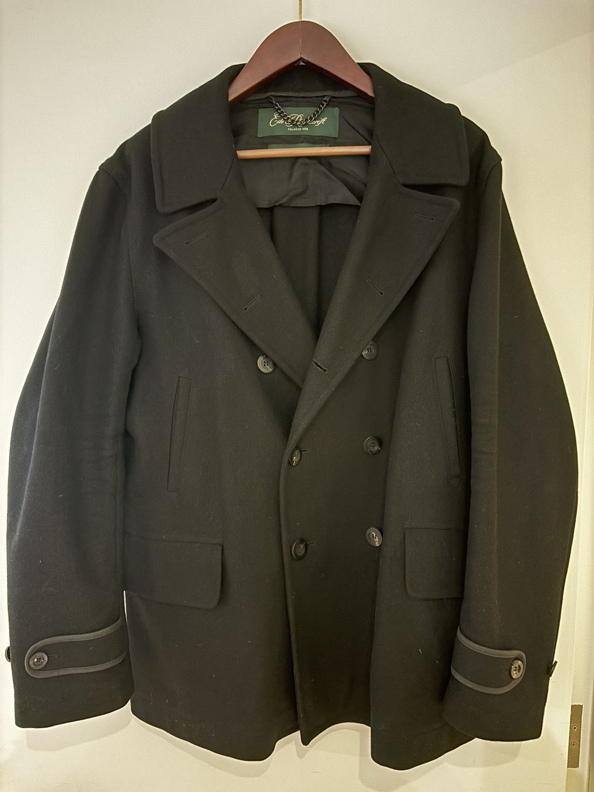 Ede & Ravenscroft Black Peacoat - Ede & Ravenscroft Size US XL / EU 56 / 4 - 1 Thumbnail