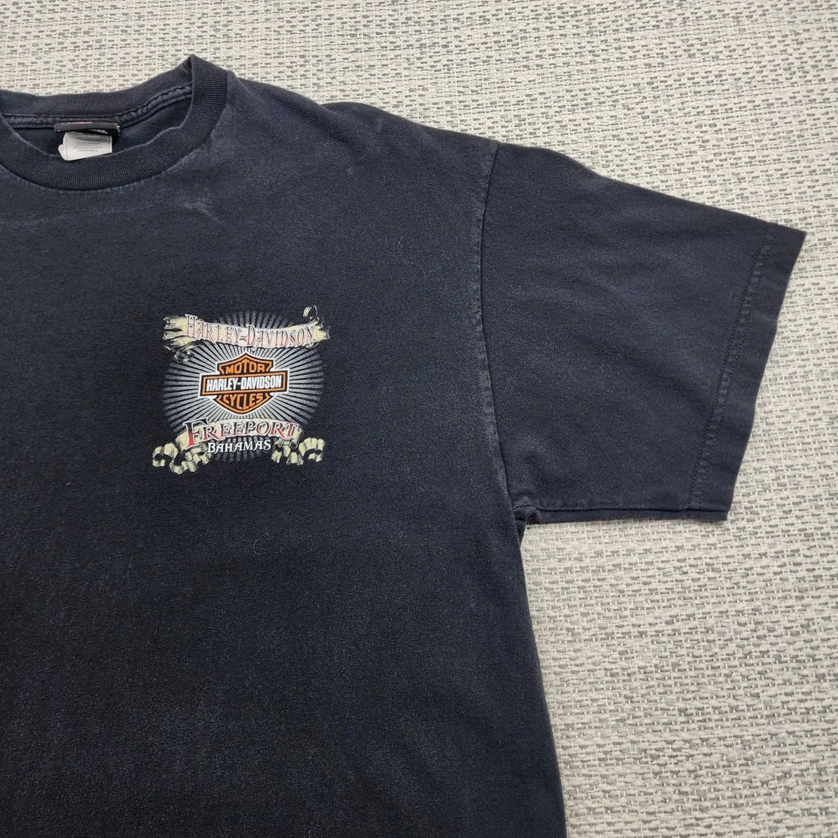 Harley Davidson Harley-Davidson Shirt XL Black Freeport Bahamas Biker Motorcycle Graphic Tee Mens Size US XL / EU 56 / 4 - 4 Thumbnail