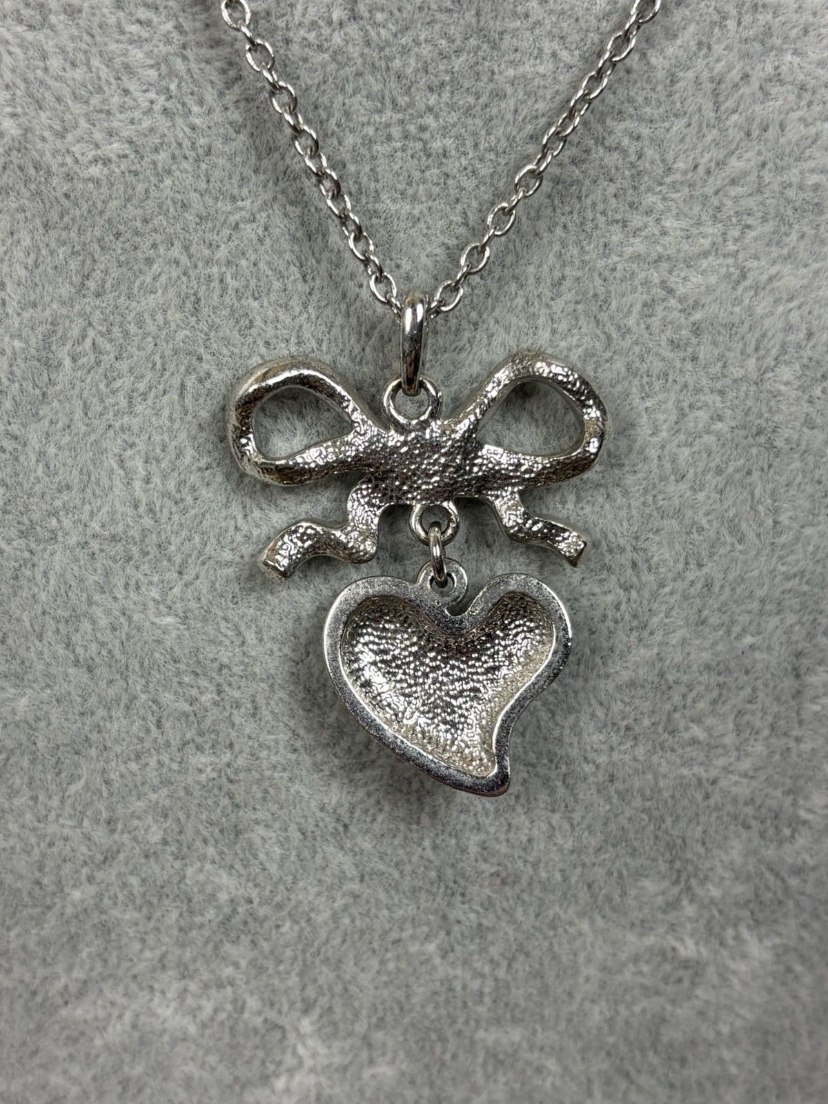 Vivienne Westwood Vivienne Westwood Ribbon Heart Crystals Necklace Silver Size ONE SIZE - 5 Thumbnail