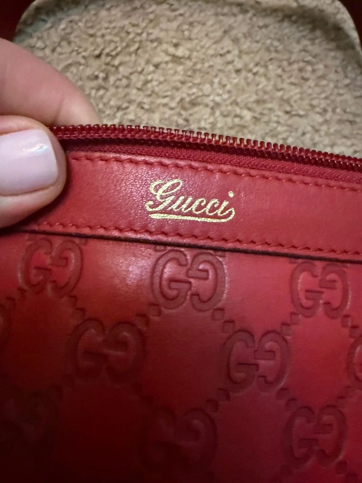 Gucci Gucci Red GG Canvas Abbey Tote Bag Excellent Original Size ONE SIZE - 3 Thumbnail