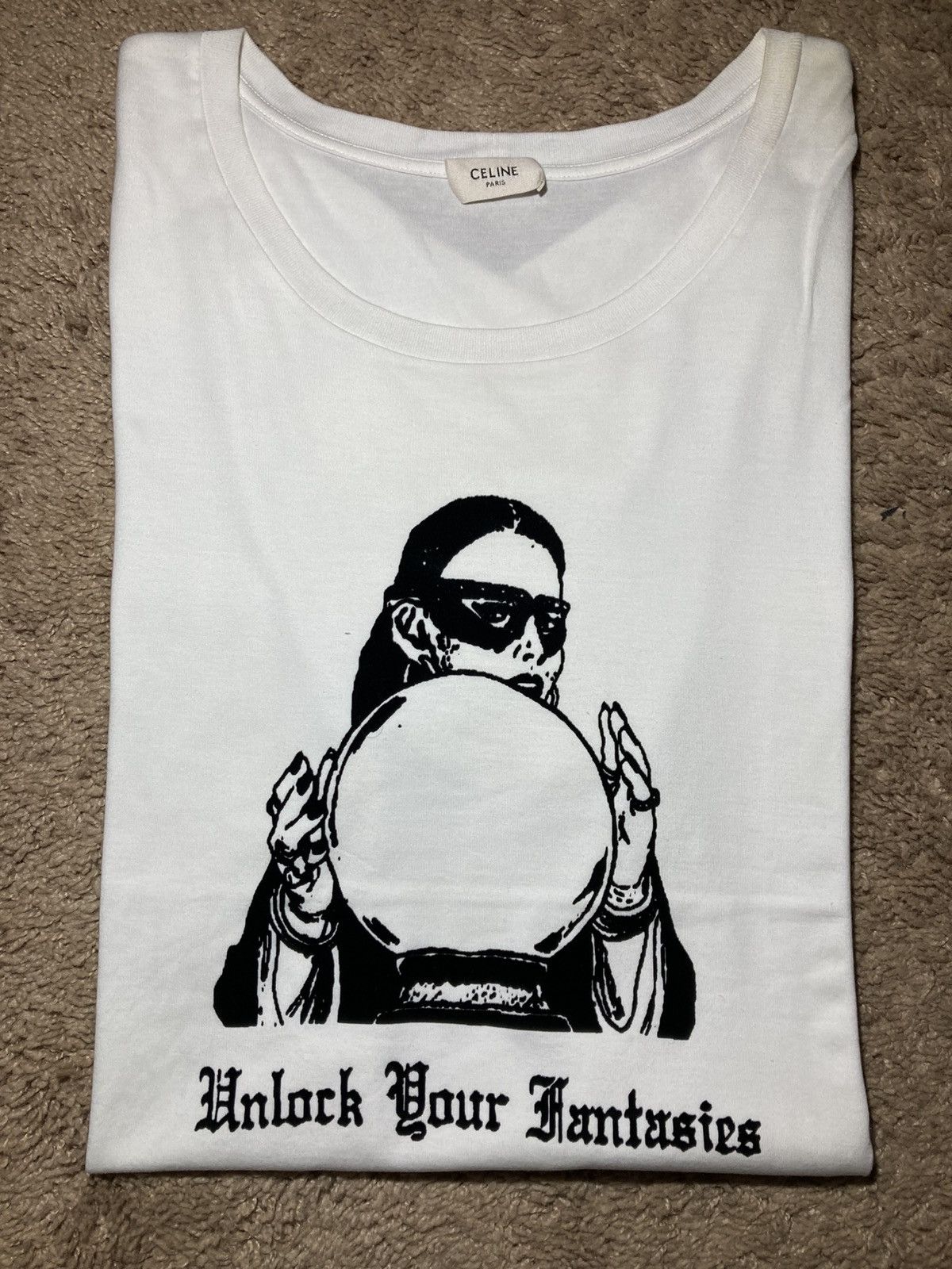 Celine × Hedi Slimane Céline 'Unlock your fantasies' T-Shirt | Grailed