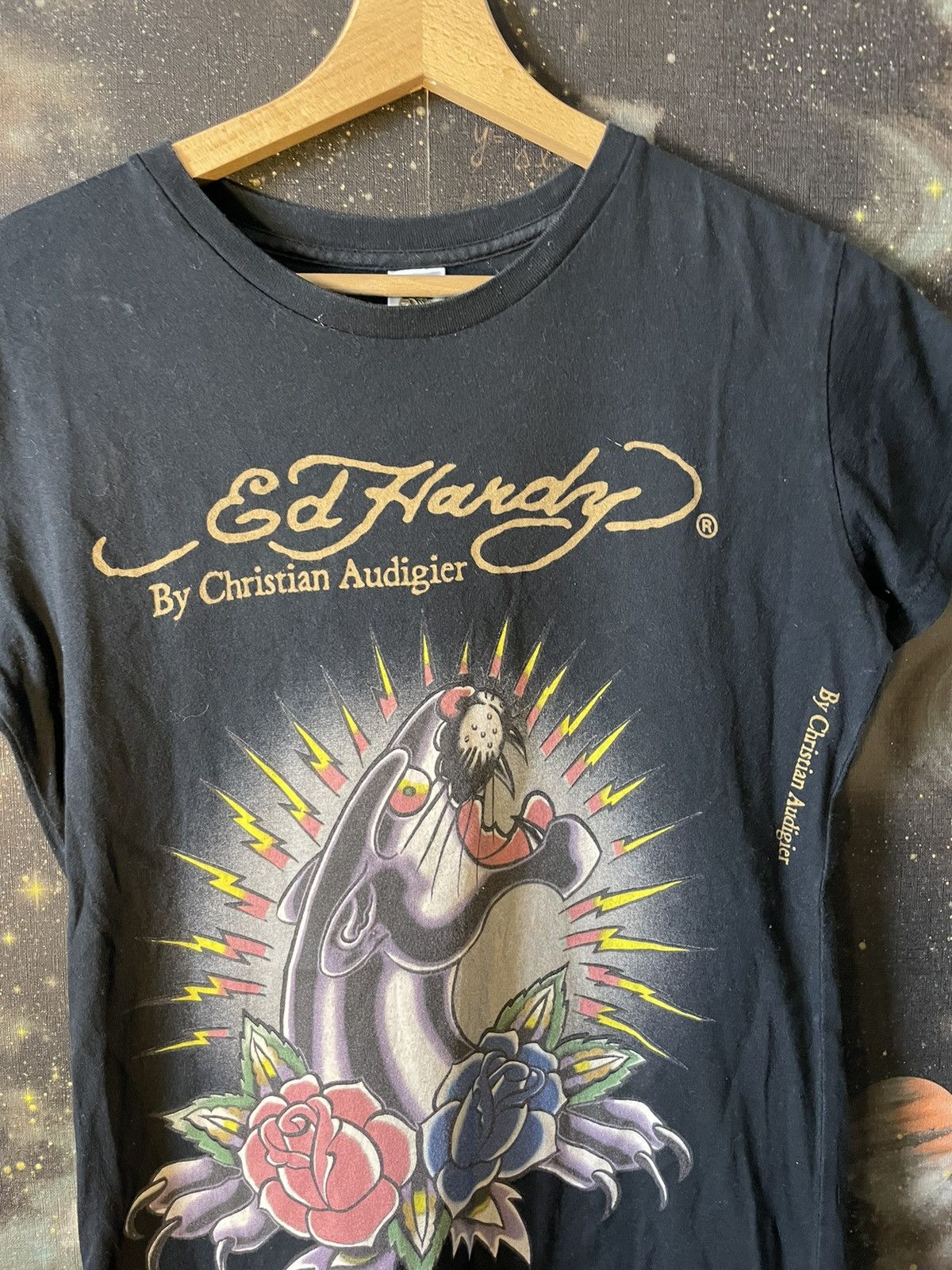 Christian Audigier × Ed Hardy × Japanese Brand Women T-shirt Ed Hardy Vintage Big Logo Rare Japanese Brand Size L / US 10 / IT 46 - 2 Thumbnail