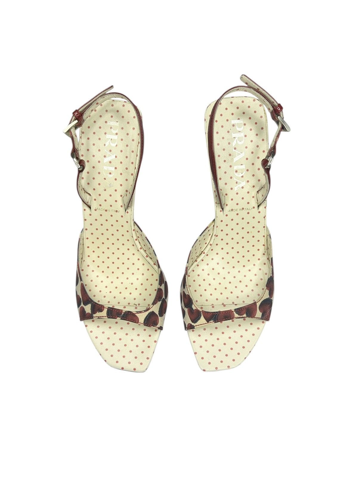 Prada S/S 00 Heart Print Heels Size US 6.5 / IT 36.5 - 2 Thumbnail