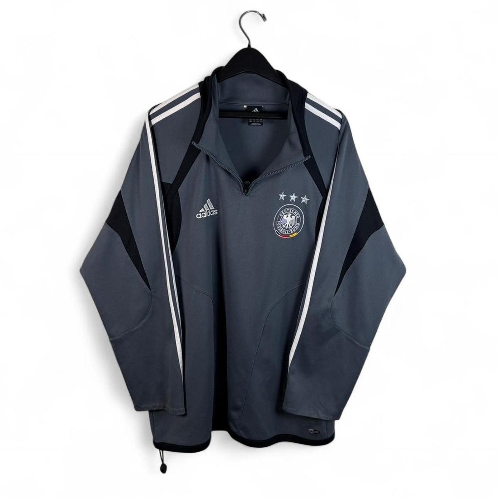 Adidas Adidas germany 2000s grey drill quarter zip jacket XL mens Size US XL / EU 56 / 4 - 1 Thumbnail