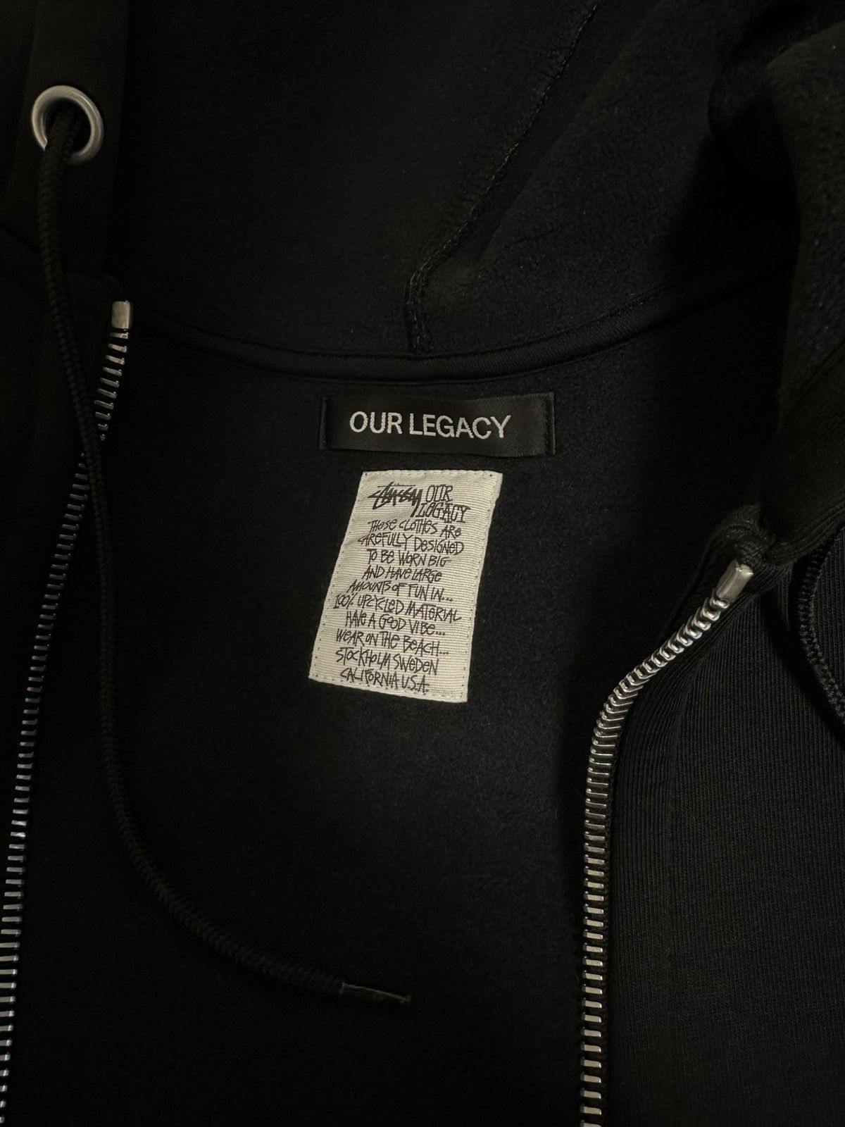 Our Legacy × Stussy Our Legacy x Stussy Work Shop Black Scuba Zip Hoodie Size US S / EU 44-46 / 1 - 6 Thumbnail