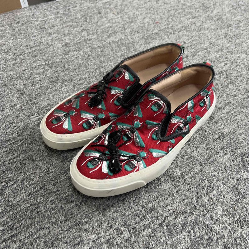Gucci Colorful Insect Embellished Low-top Sneakers