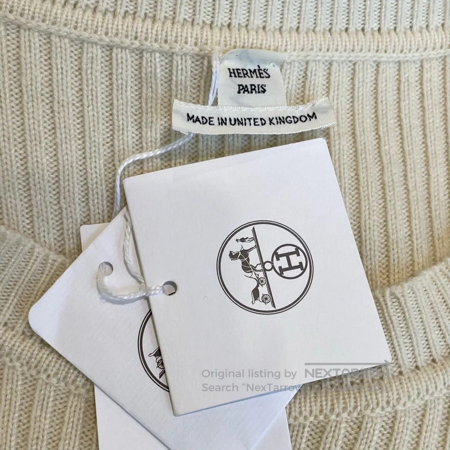 Hermes New Hermes Cream White Knit Sweater. Size XS / US 0-2 / IT 36-38 - 5 Thumbnail
