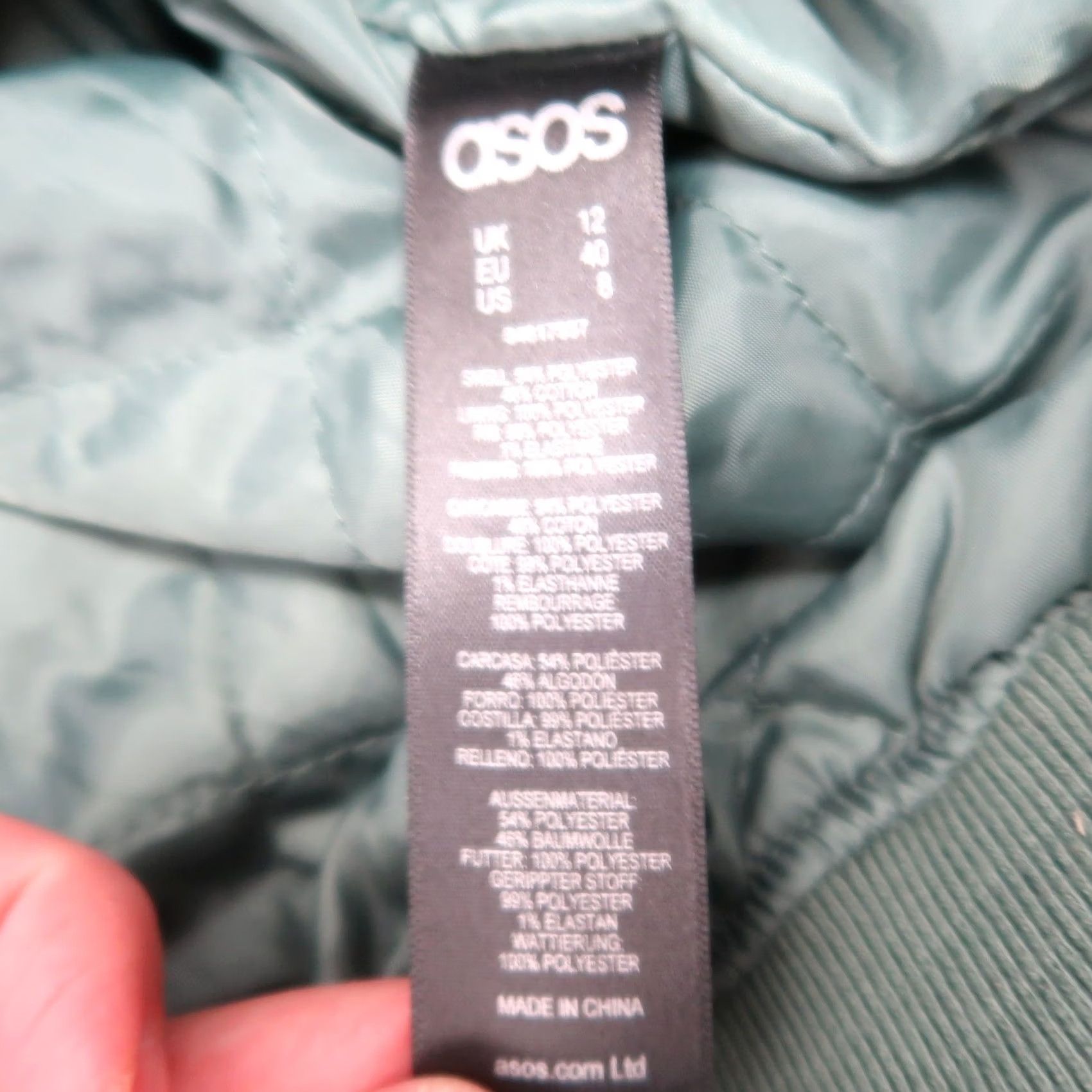 Asos ASOS Dark Green Satin Bomber Jacket Women US 8 Size Regular Zip Snap Closure Long Sleeve Polyester Satin Jacket Fall Spring Casual Size M / US 6-8 / IT 42-44 - 7 Thumbnail