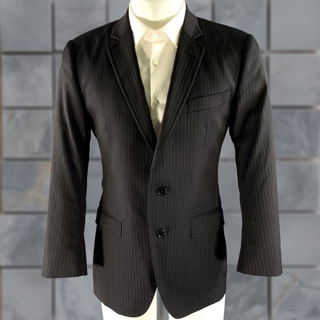 Dolce & Gabbana DOLCE & GABBANA Size 36 Black Pinstripe Wool Blend Jacket - San Francisco'S favourite Desinger Consignment Stores Size US XXS / EU 40 - 1 Thumbnail