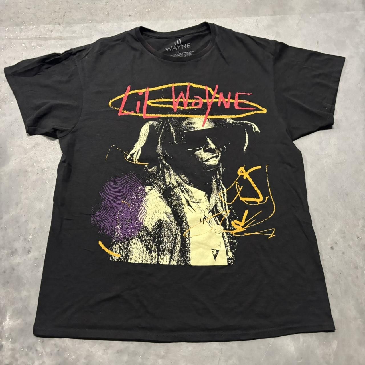Japanese Brand × Vintage Crazy Vintage Y2K/2000s Black Lil Wayne Rapper Hip Hop Graphic Tee! Size US L / EU 52-54 / 3 - 1 Thumbnail