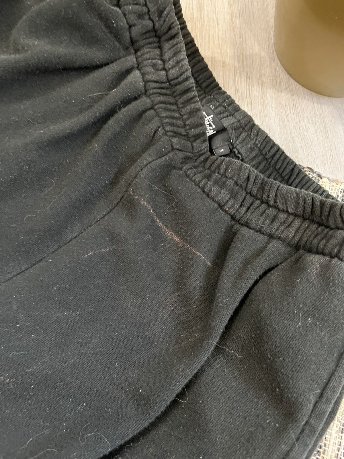 Stussy × Vintage Rare Vintage Stussy Sweatpants Black logo faded velours Size 30" / US 8 / IT 44 - 12 Thumbnail