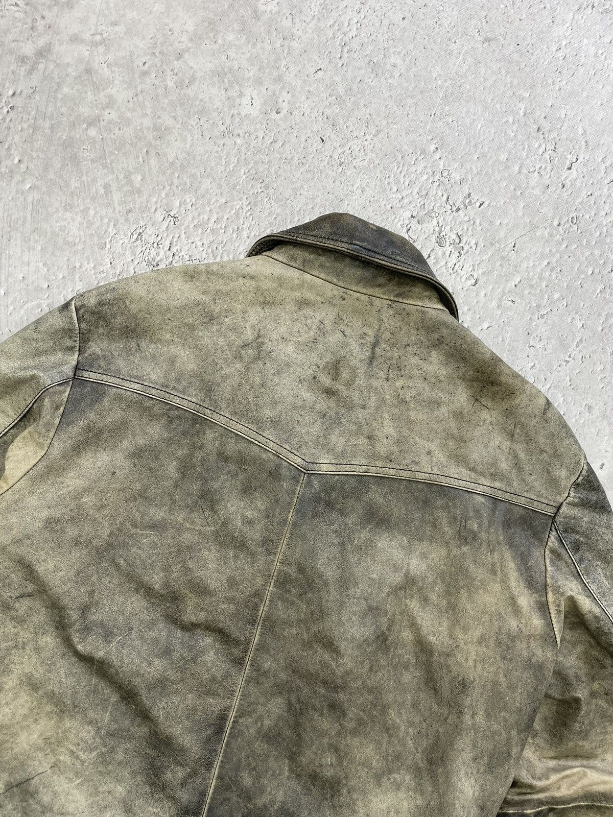Japanese Brand Hype washed leather acant garde jacket diesel style y2k Size US M / EU 48-50 / 2 - 10 Thumbnail