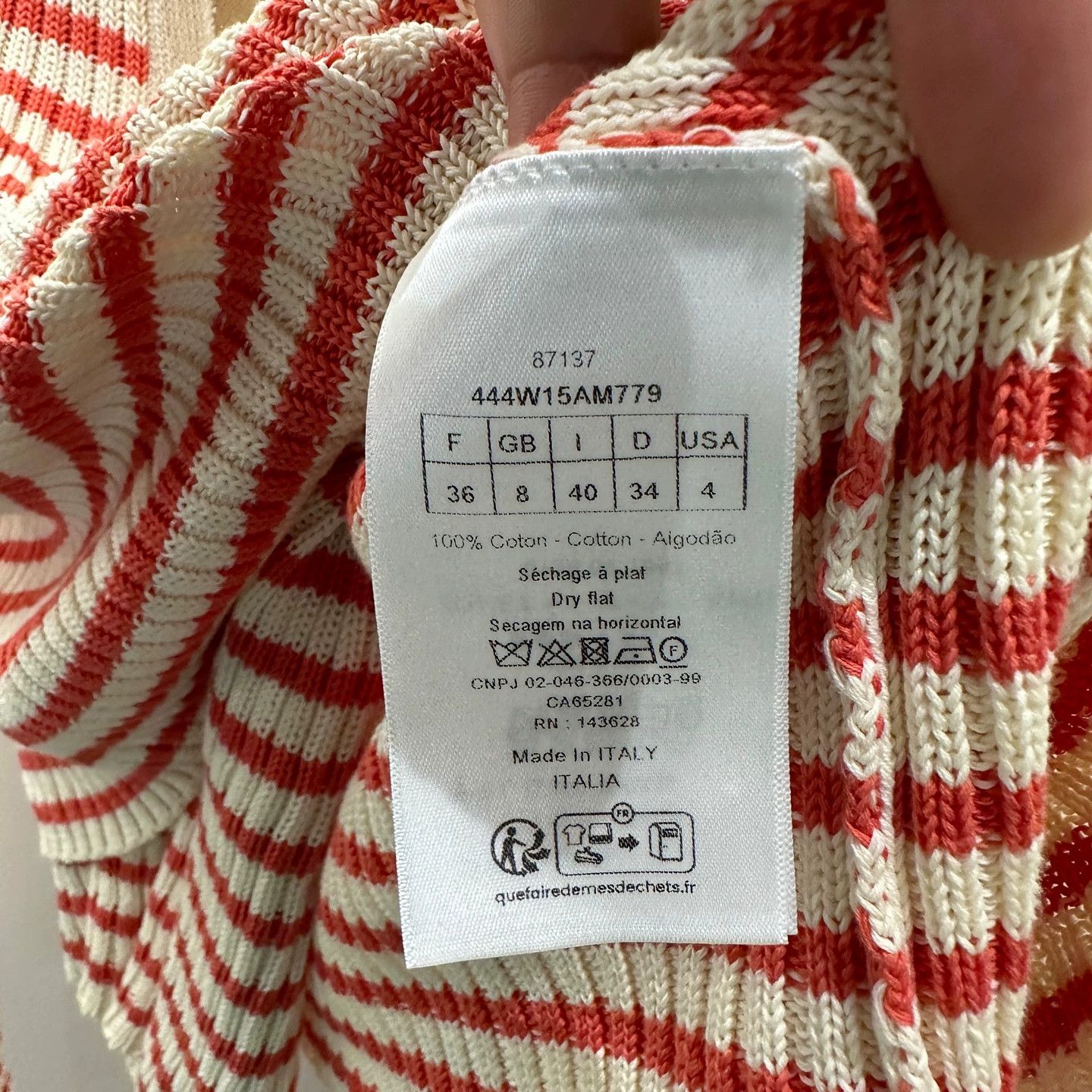 Christian Dior Monsieur Dior apr496 Star Stripe knit set women's 36 cotton Size XS / US 0-2 / IT 36-38 - 4 Thumbnail