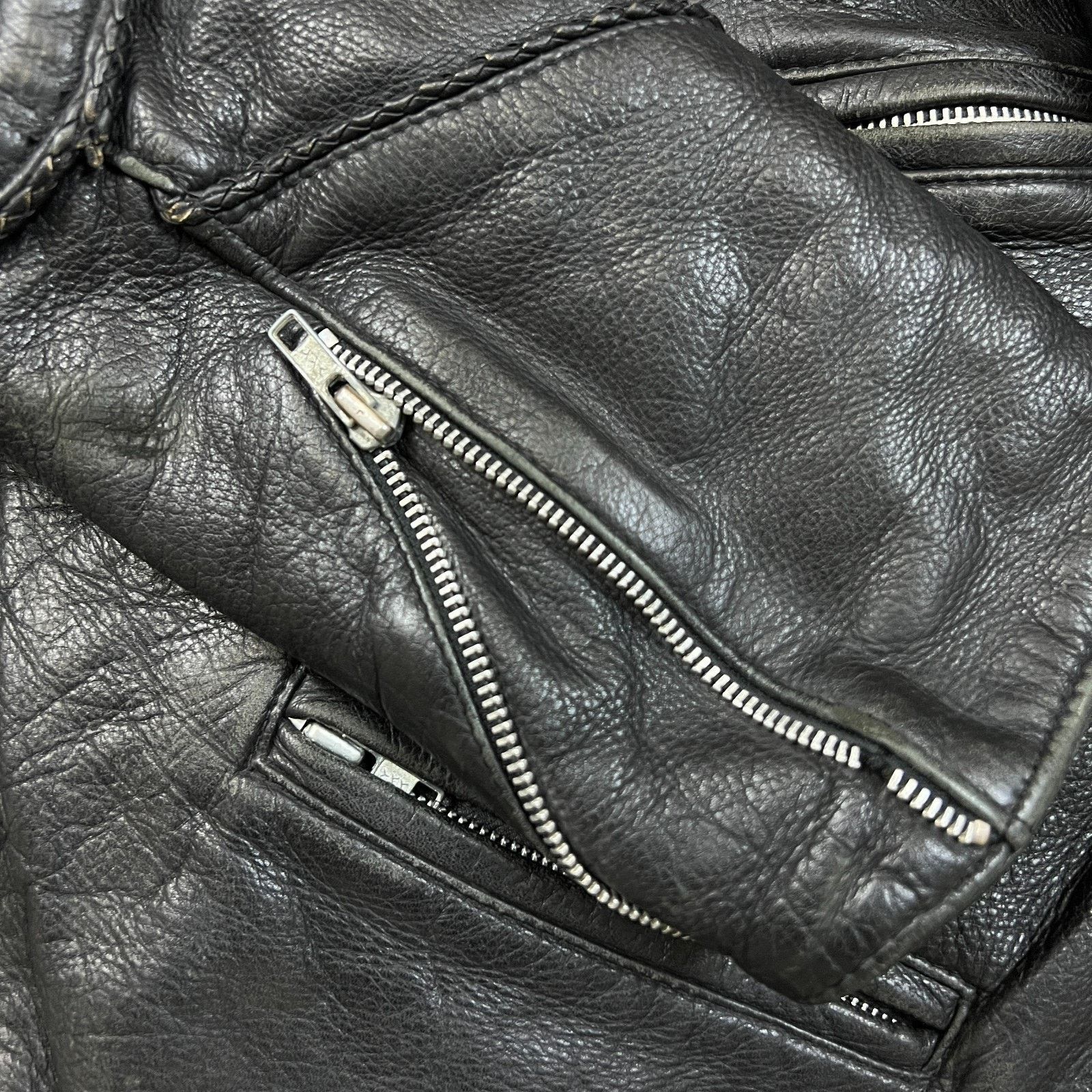 Vintage Vintage 80s Leather Ranch Motorcycle Jacket Padded Biker Size US L / EU 52-54 / 3 - 6 Thumbnail