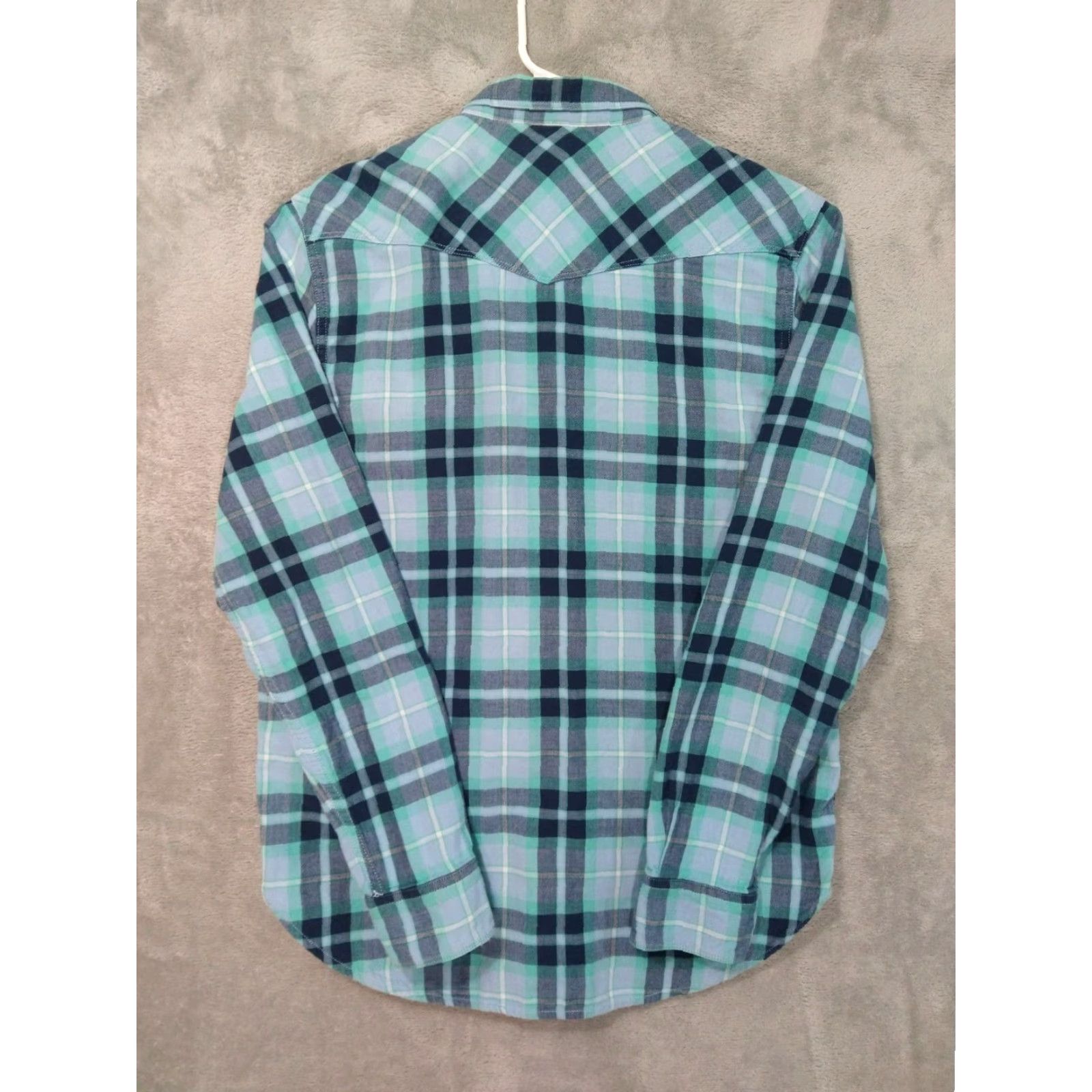 Lucky Brand Lucky Brand Shirt Mens Medium Blue Plaid Flannel Pearl Snap Long Sleeve Cotton Size US M / EU 48-50 / 2 - 2 Thumbnail