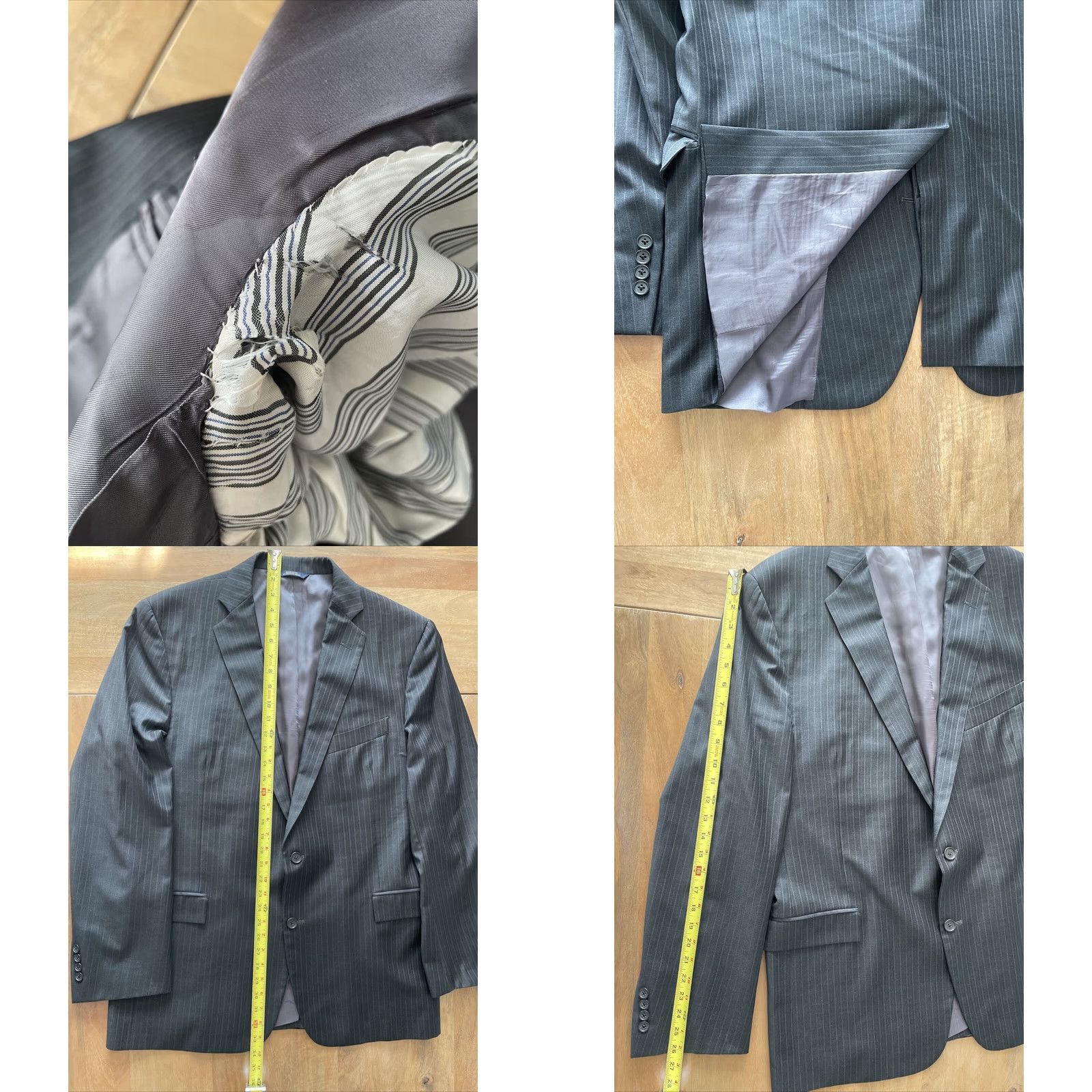 Brooks Brothers Brooks Brothers Sport Coat Gray 44L Wool Pinstripe Single-Breasted Two-Button Classic Dress Coat jacket Men Size US S / EU 44-46 / 1 - 8 Thumbnail