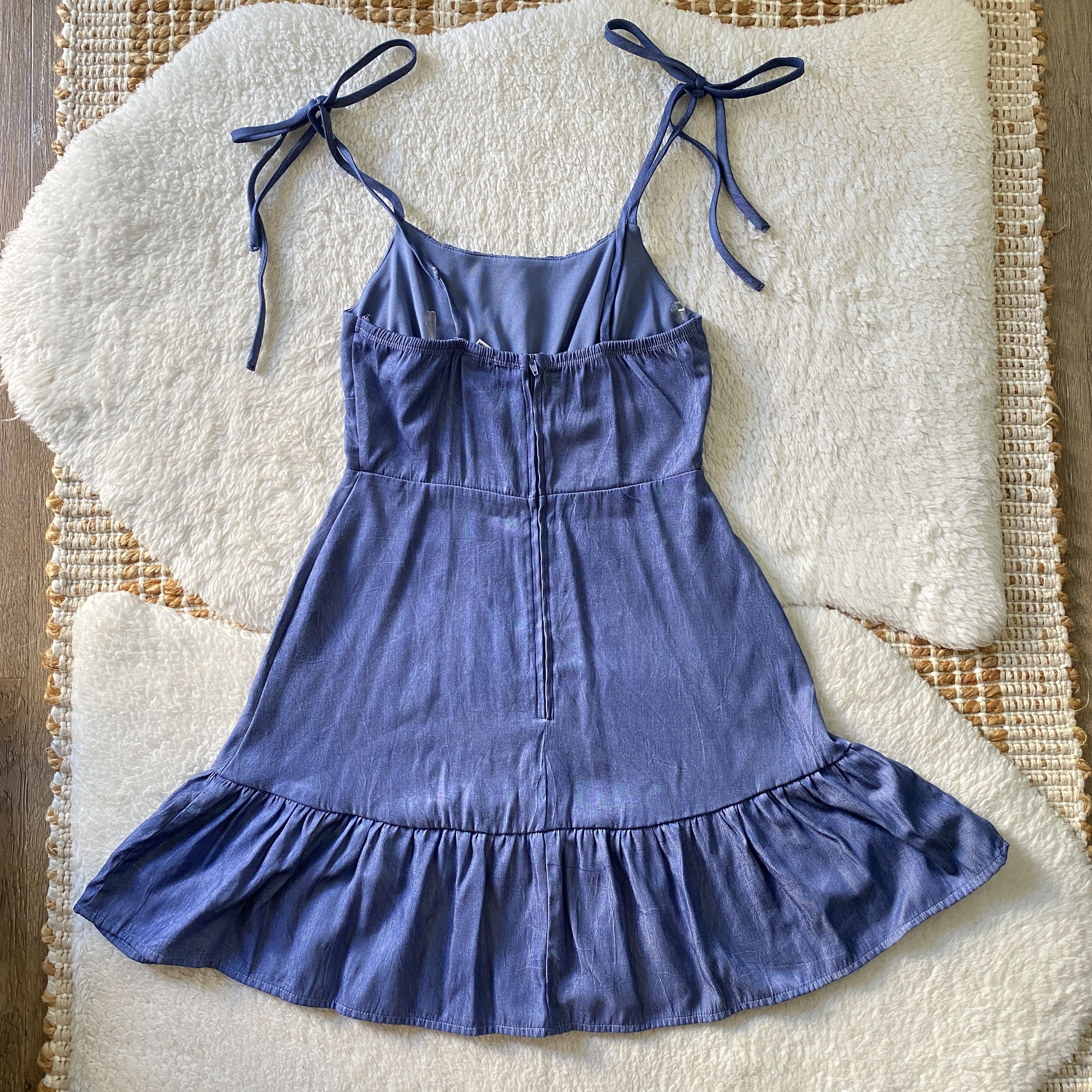 Other Speechless Chambray Blue Baby Doll Dress XS - Summer Dress Size XS / US 0-2 / IT 36-38 - 7 Thumbnail