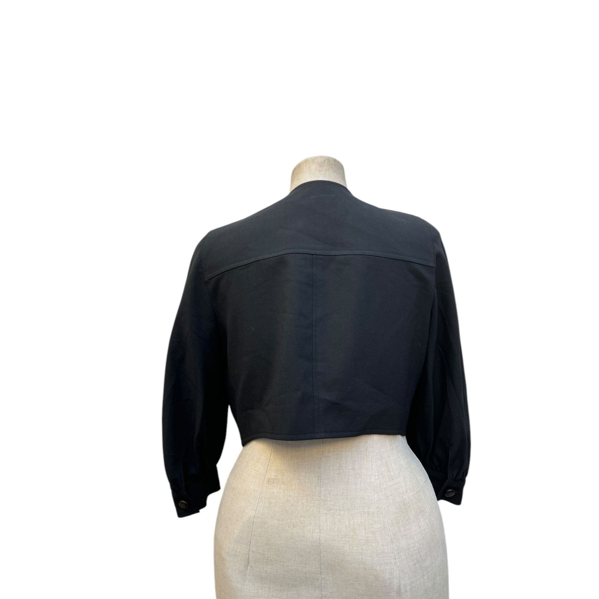 Balenciaga Vintage Black Wool Quadrille Jacket Size M / US 6-8 / IT 42-44 - 4 Thumbnail