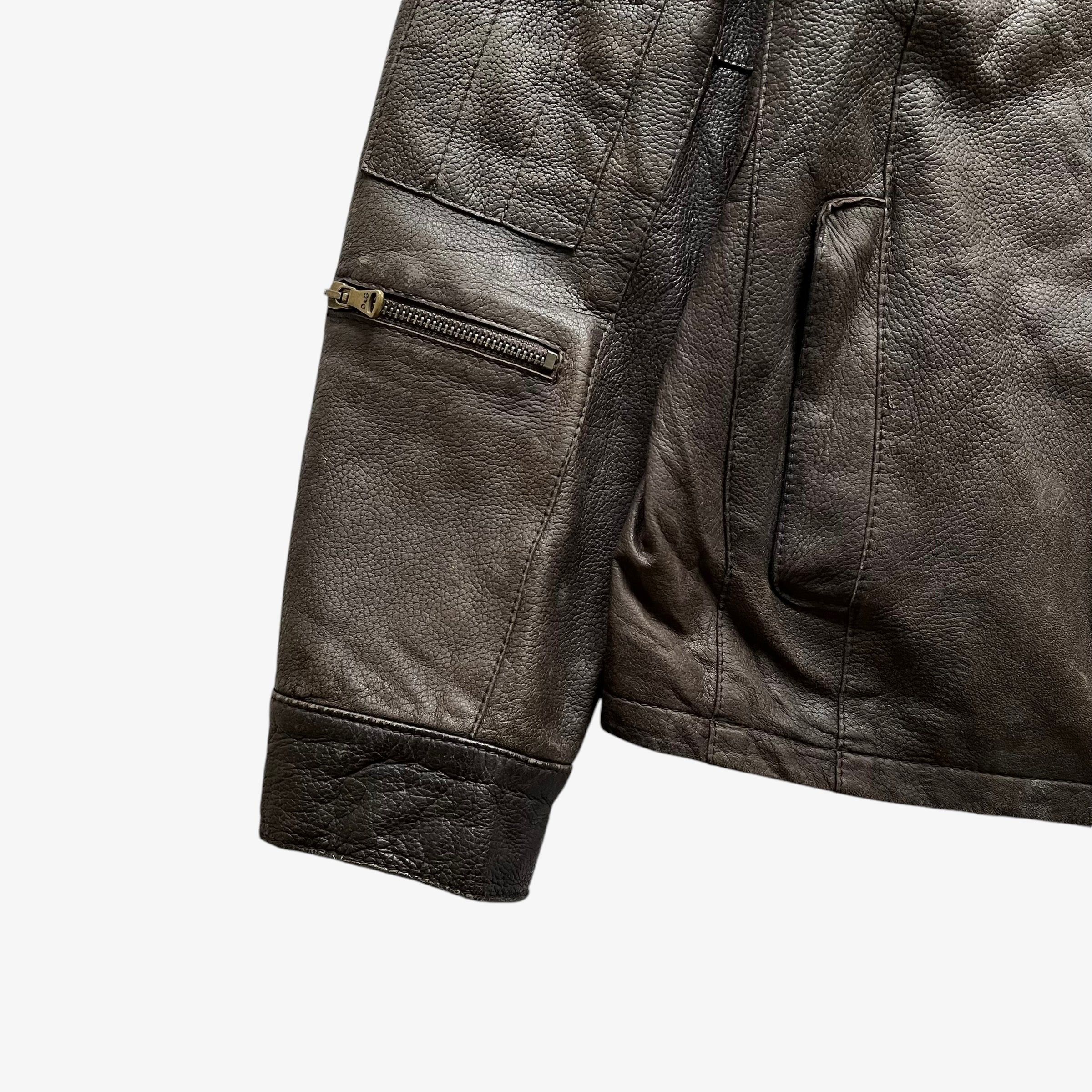 Dolce & Gabbana Vintage 90s Men's Dolce & Gabbana Brown Leather Pilot Jacket Size US M / EU 48-50 / 2 - 7 Thumbnail