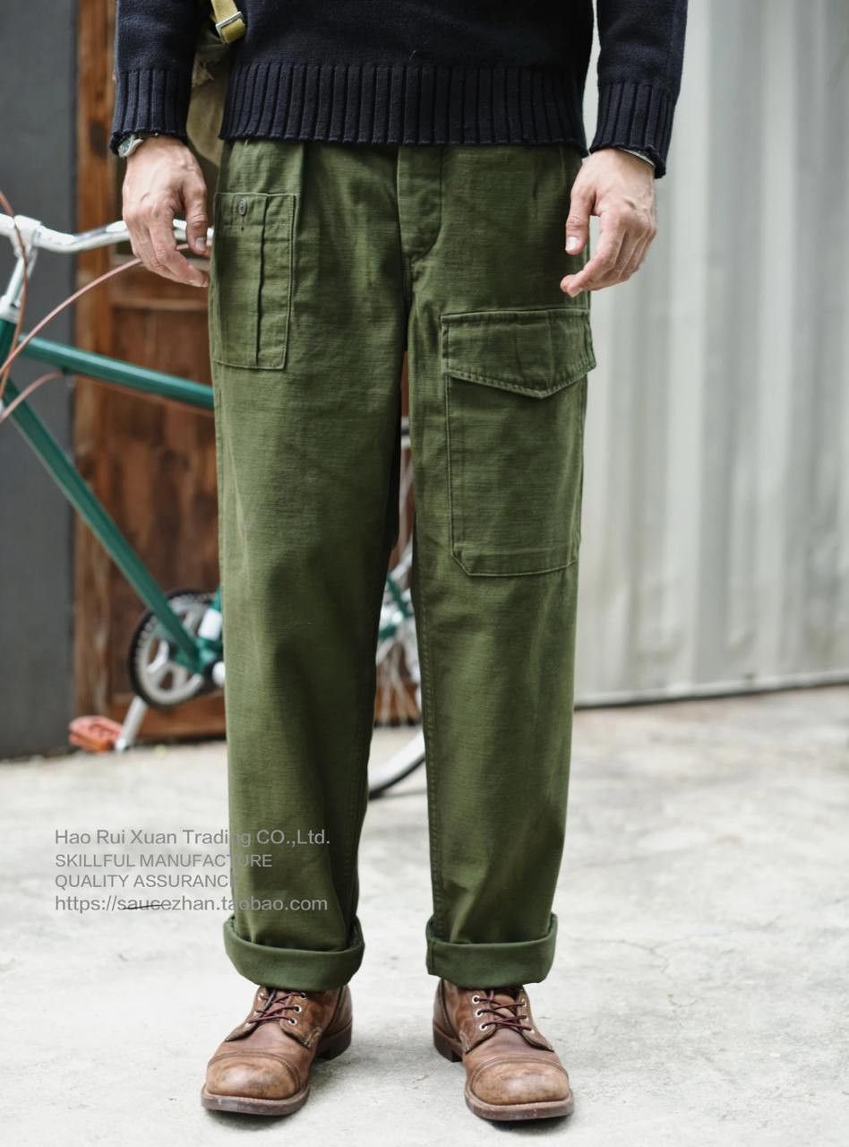Japanese Brand 80s High waist Military Cargo Vintage Pants Size US 31 - 1 Thumbnail