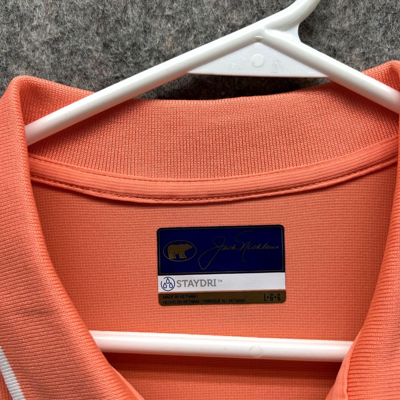 Vintage Jack Nicklaus Polo Shirt Men Large Adult Orange Staydri Casual Polyester Polo Shirt Casual Preppy 90s Style Mens Size US L / EU 52-54 / 3 - 5 Thumbnail