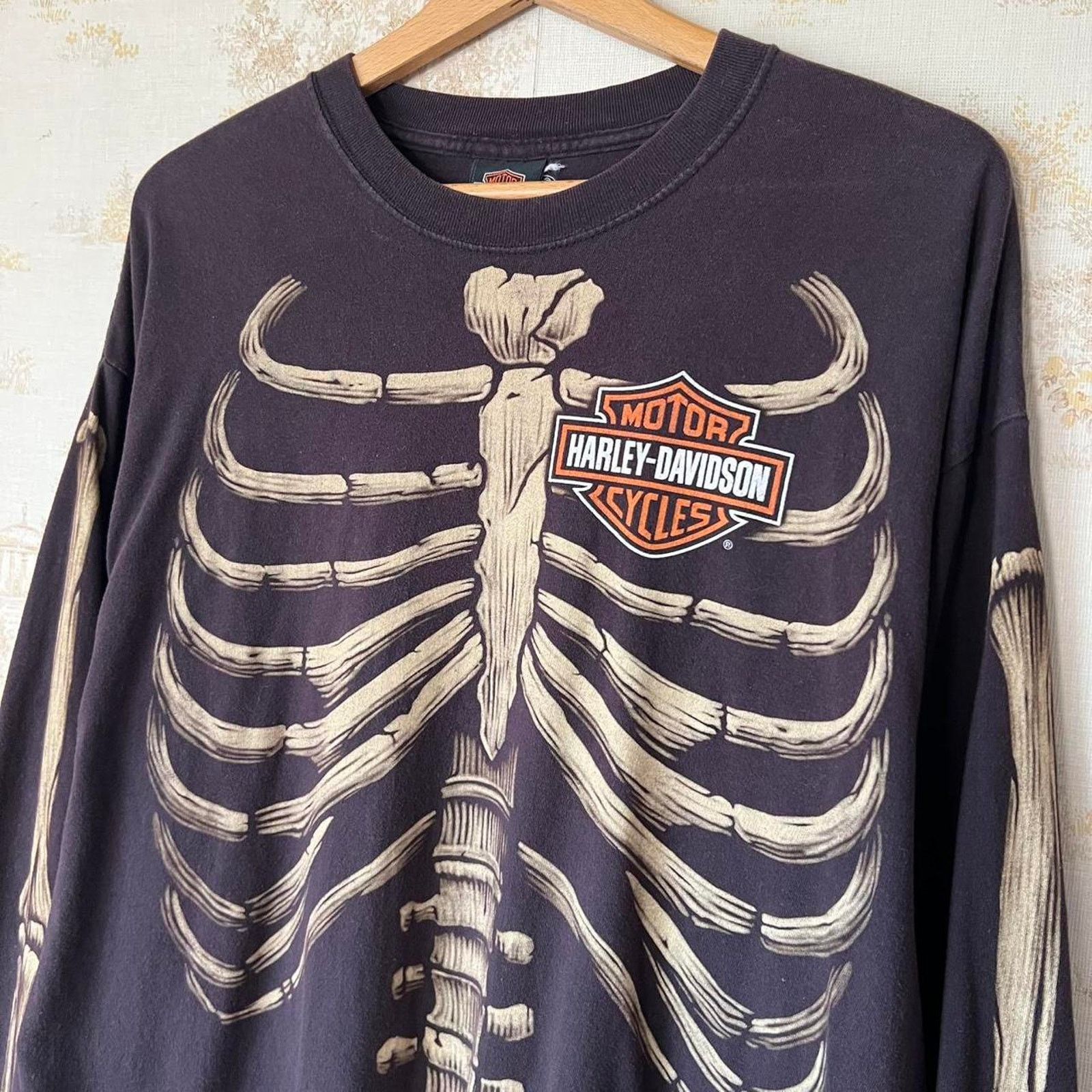 Harley Davidson Y2K Harley Davidson Skeleton L/S Shirt | Milwaukee | Size XL Size US XL / EU 56 / 4 - 3 Thumbnail
