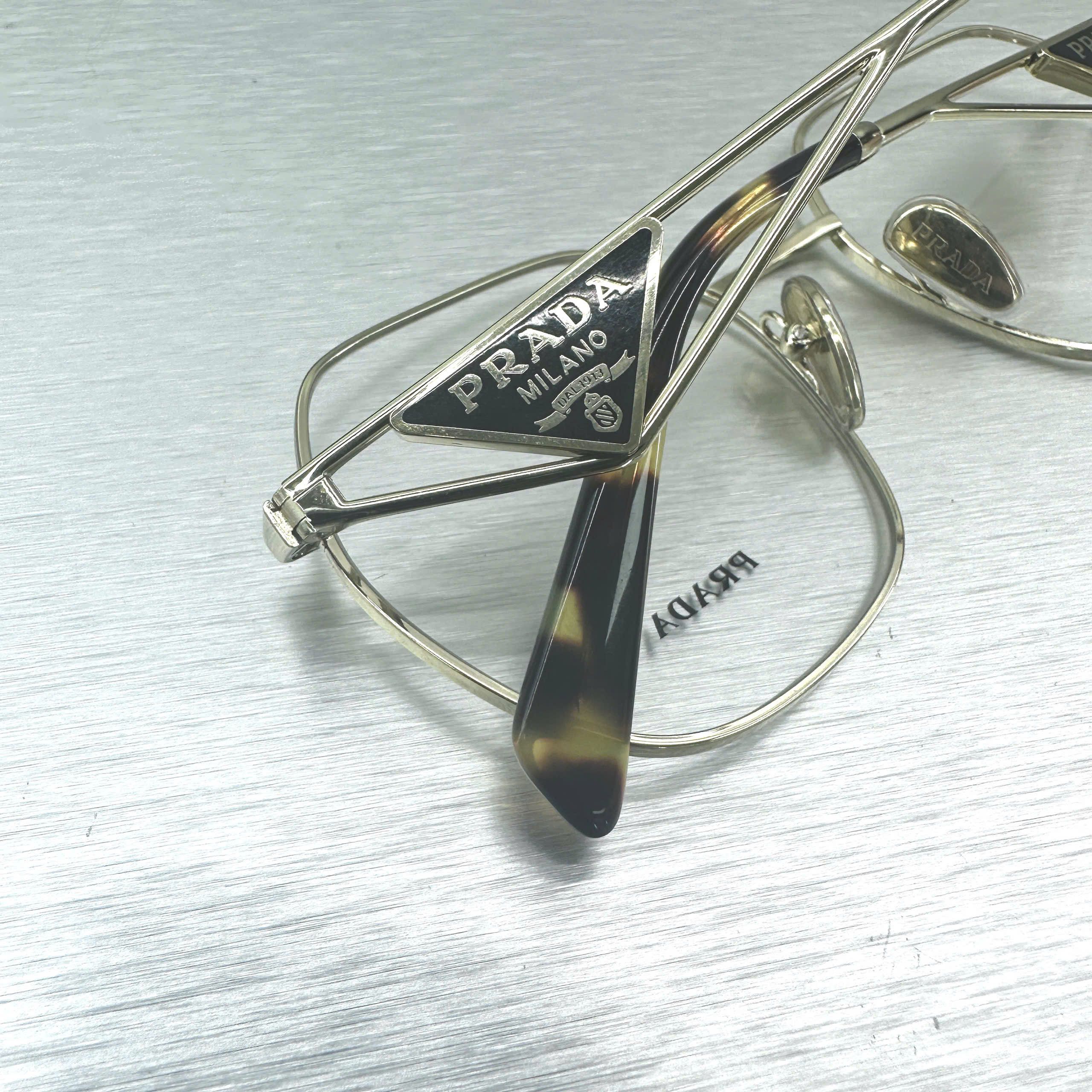 Prada PRADA 59ZV_ZVN1O1 Glasses PALE GOLD Size ONE SIZE - 3 Thumbnail