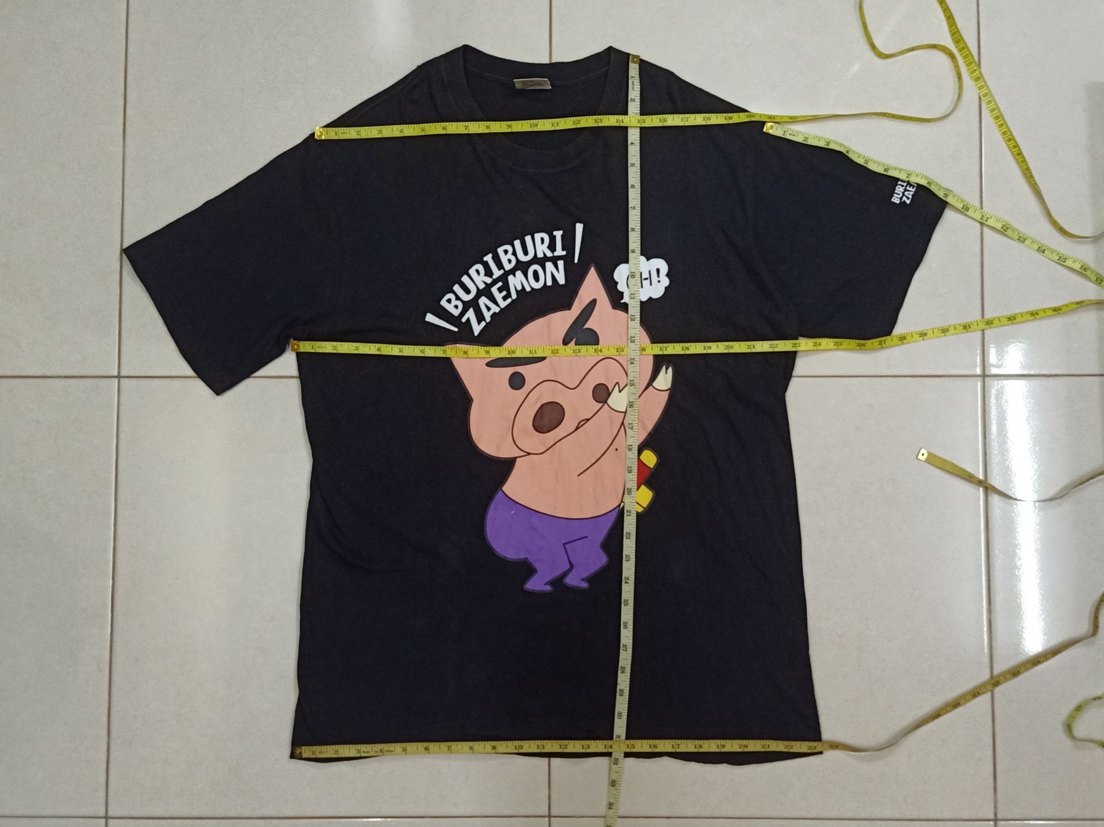 Anime × Japanese Brand BURIBURIZAEMON Crayon Shin-chan Big Graphics Black Tee Size US XL / EU 56 / 4 - 11 Thumbnail