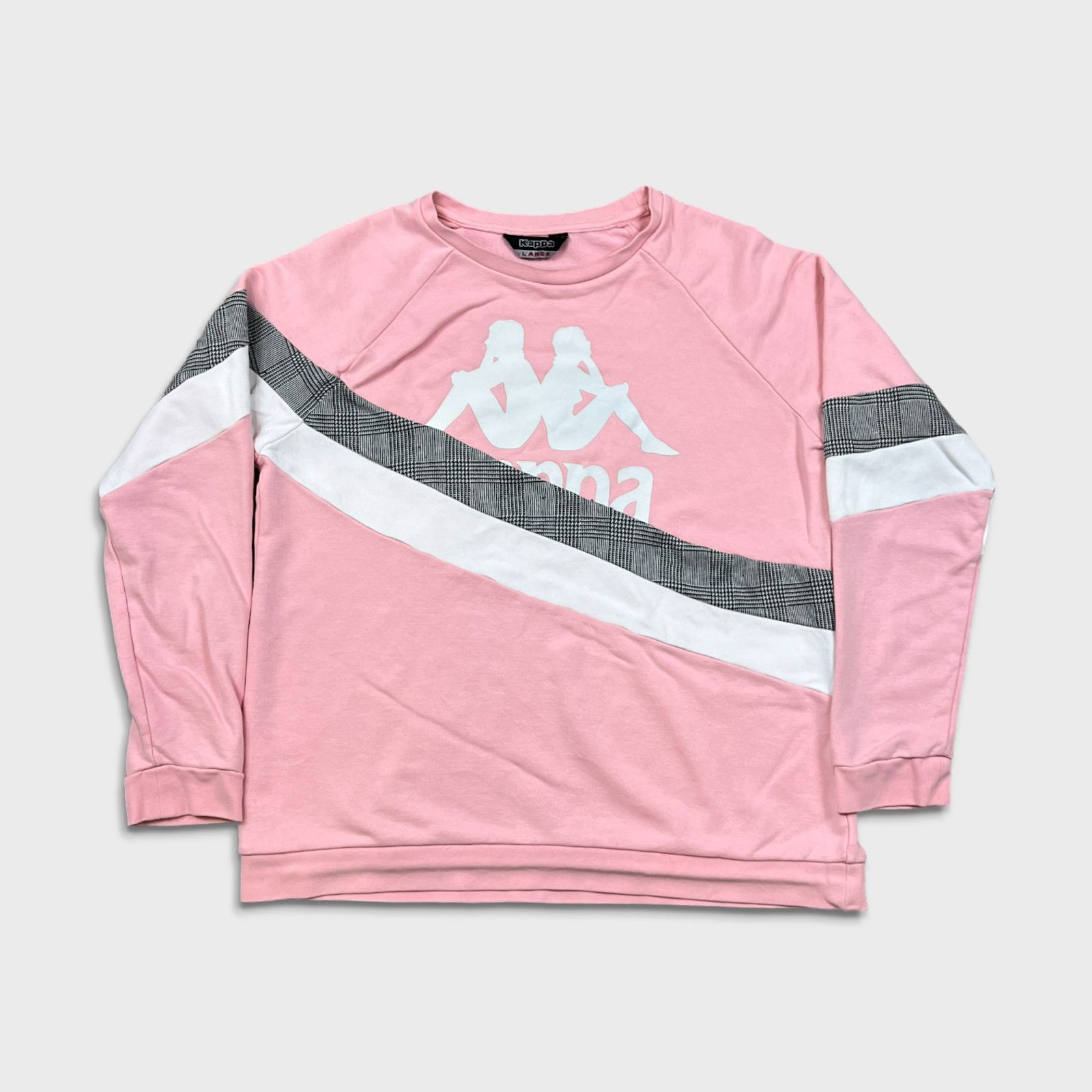 Kappa × Vintage Kappa Sweatshirt Large Big Logo Striped Pullover Crewneck Size L / US 10 / IT 46 - 1 Thumbnail