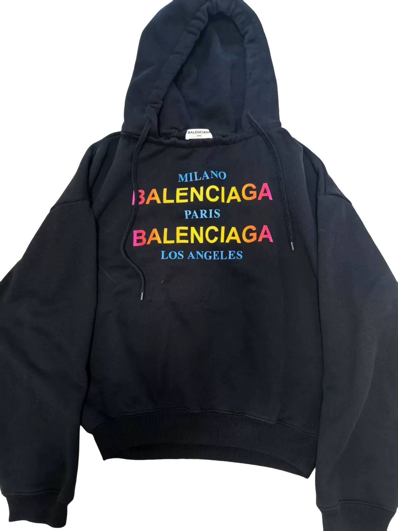 Balenciaga Balenciaga Rainbow Logo Hoodie Size S Size US S / EU 44-46 / 1 - 1 Thumbnail