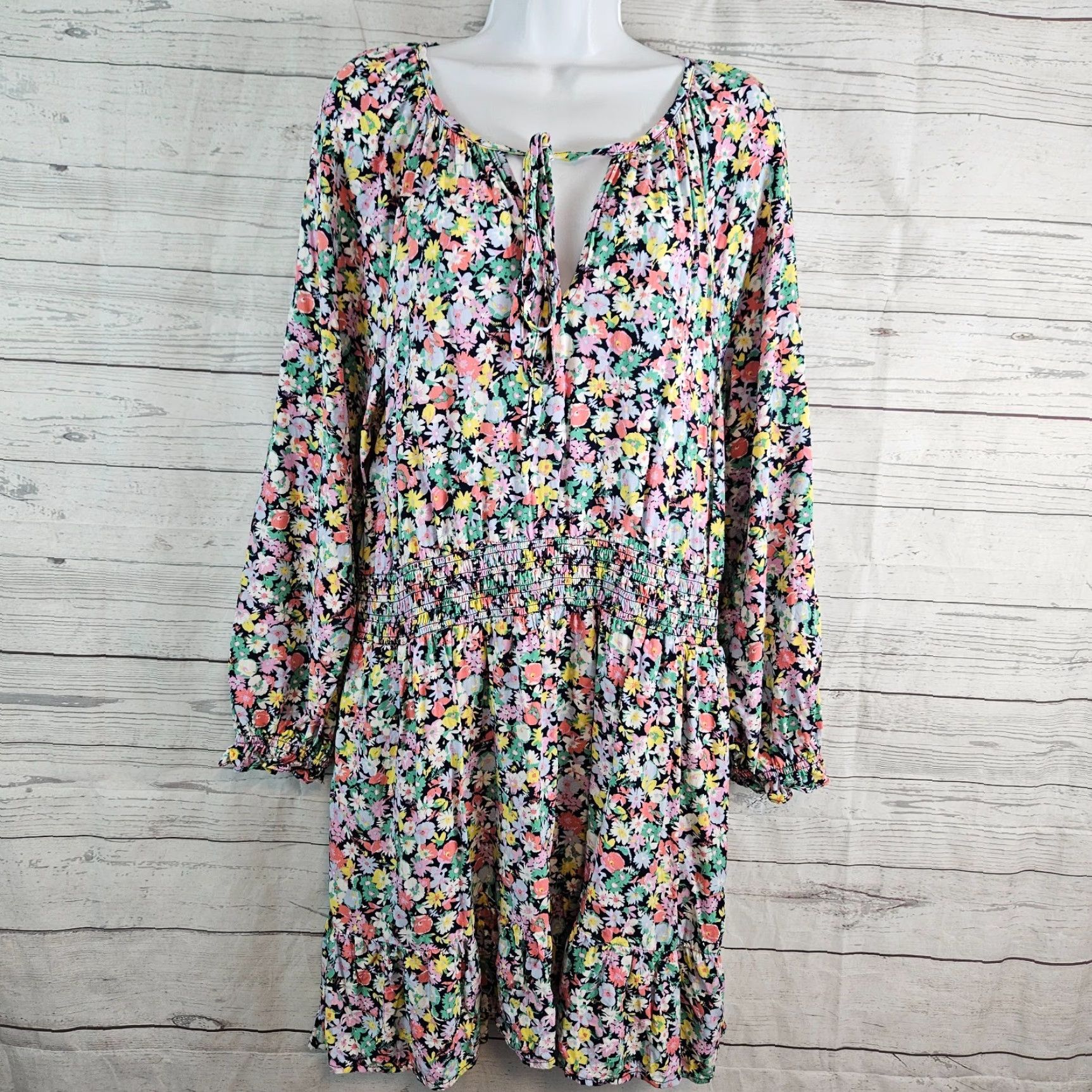 Gap Gap Womens Dress XL Pink Floral Long Sleeve A-Line Vintage No Size XL / US 12-14 / IT 48-50 - 2 Thumbnail