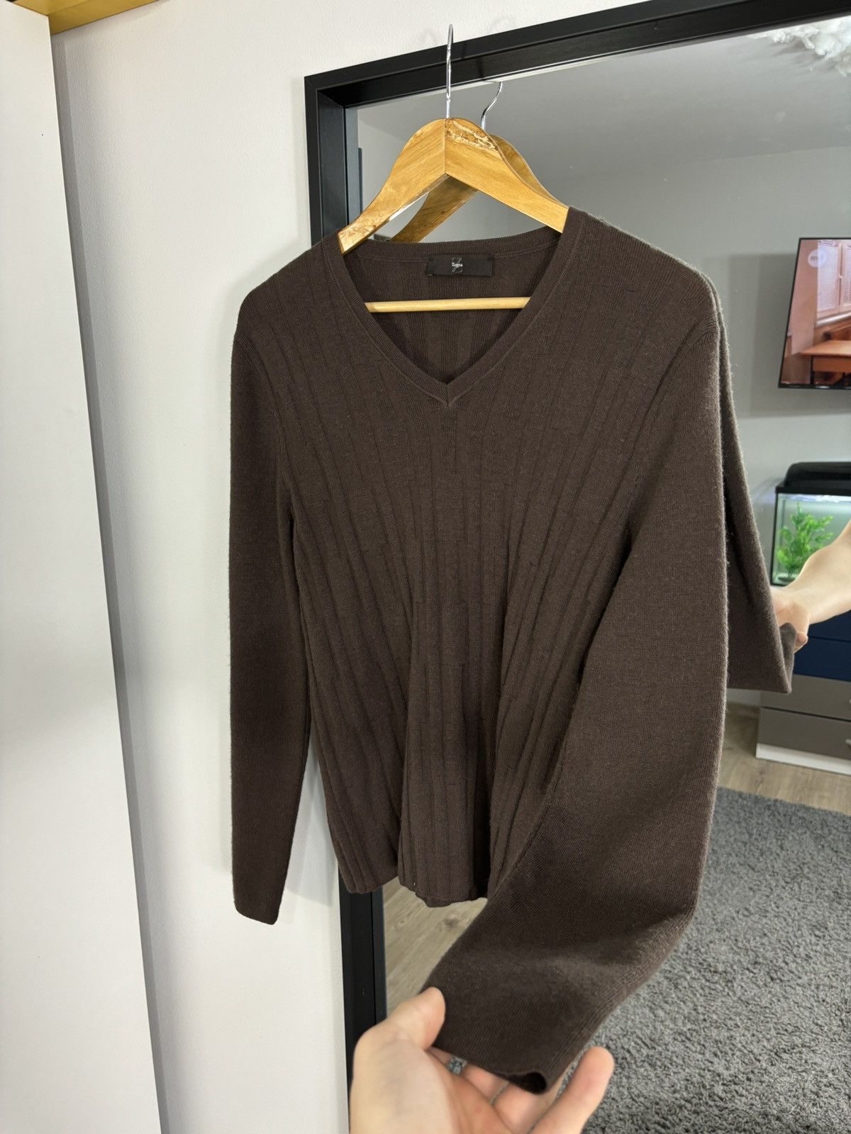Ermenegildo Zegna × Z Zegna Luxury Z Zegna Knit Sweater Old Money Brown Designer Vintage Size US M / EU 48-50 / 2 - 2 Thumbnail