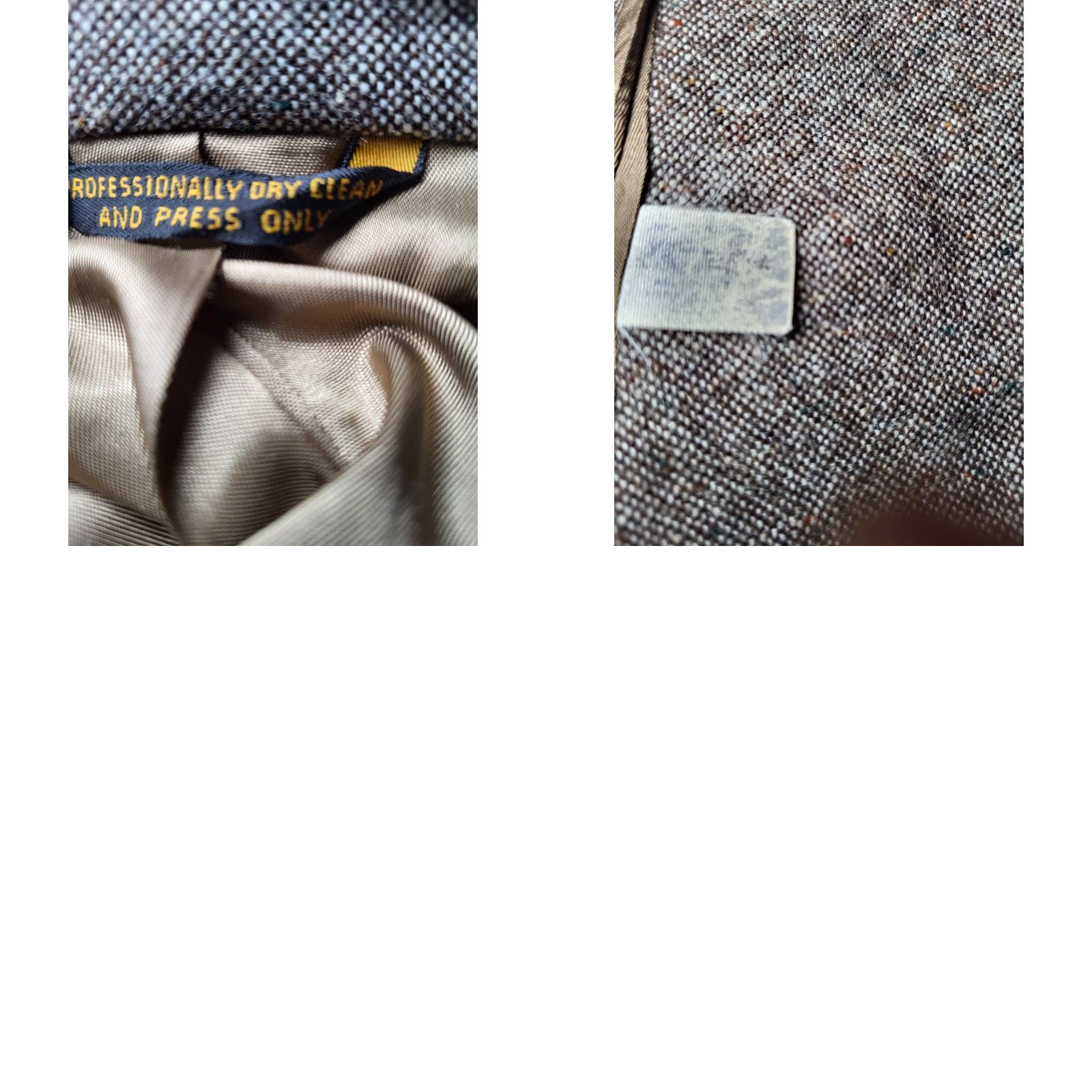 Vintage VINTAGE Unbranded 2 Piece Wool Tweed Suit Brown Check Long 46L Mens Size 46R - 9 Thumbnail