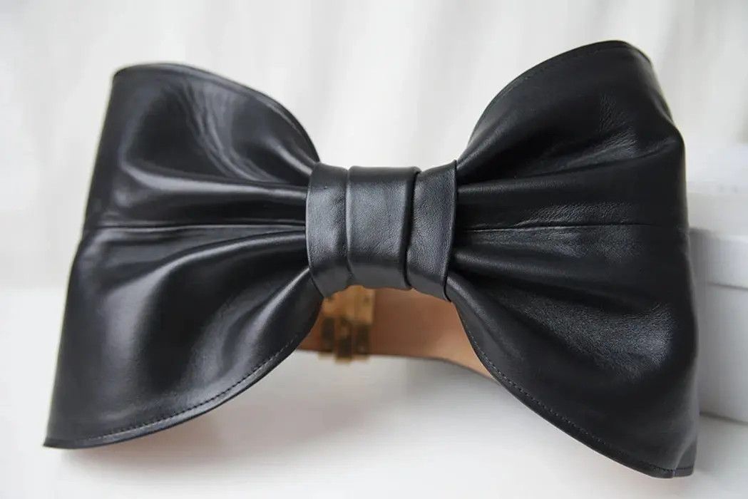 Balmain Black leather bow belt Size ONE SIZE - 2 Thumbnail