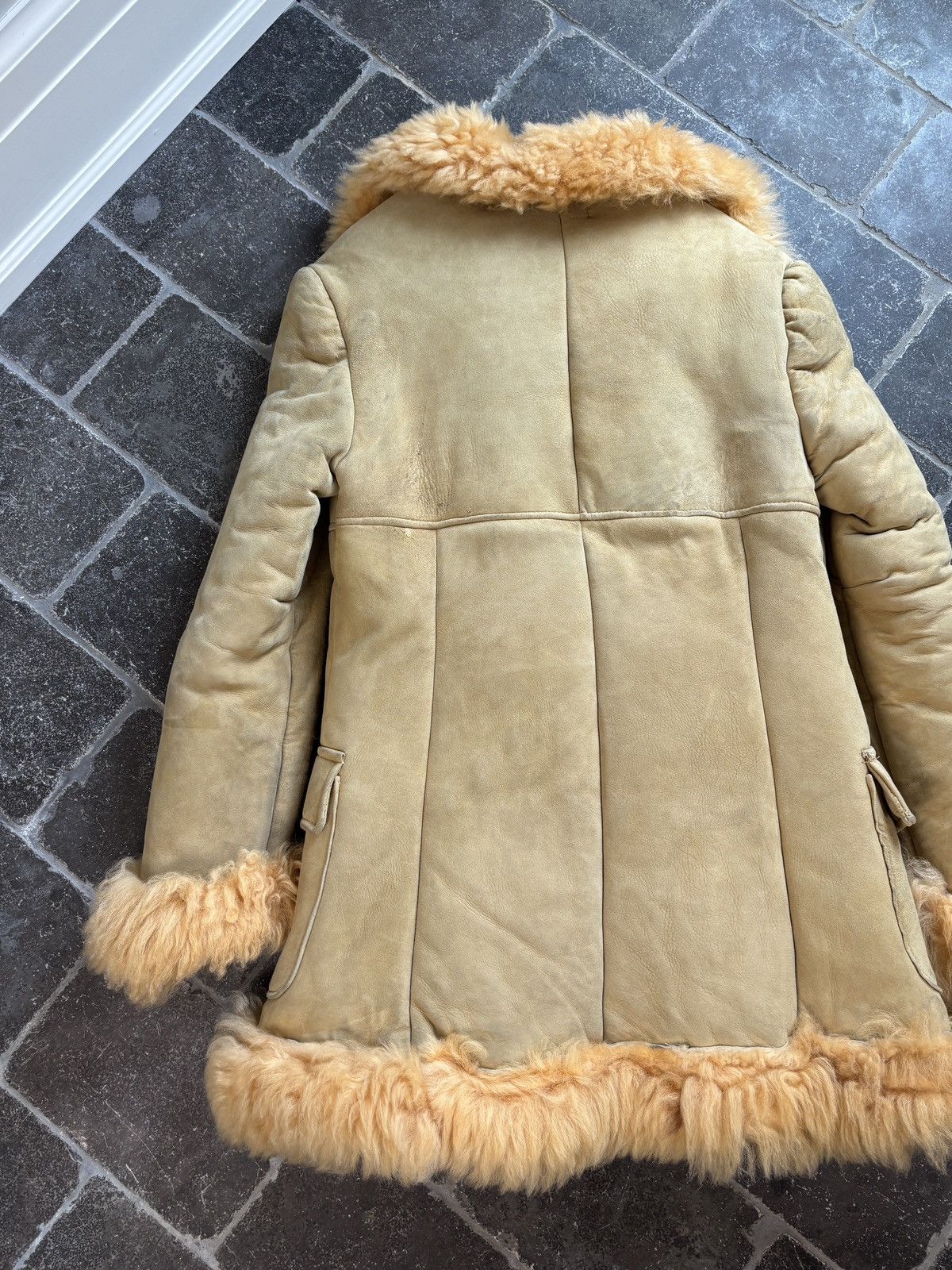 Vintage 70s Vintage Sheepskin Coat Shearling Bomber Flight Jacket Size M / US 6-8 / IT 42-44 - 10 Thumbnail