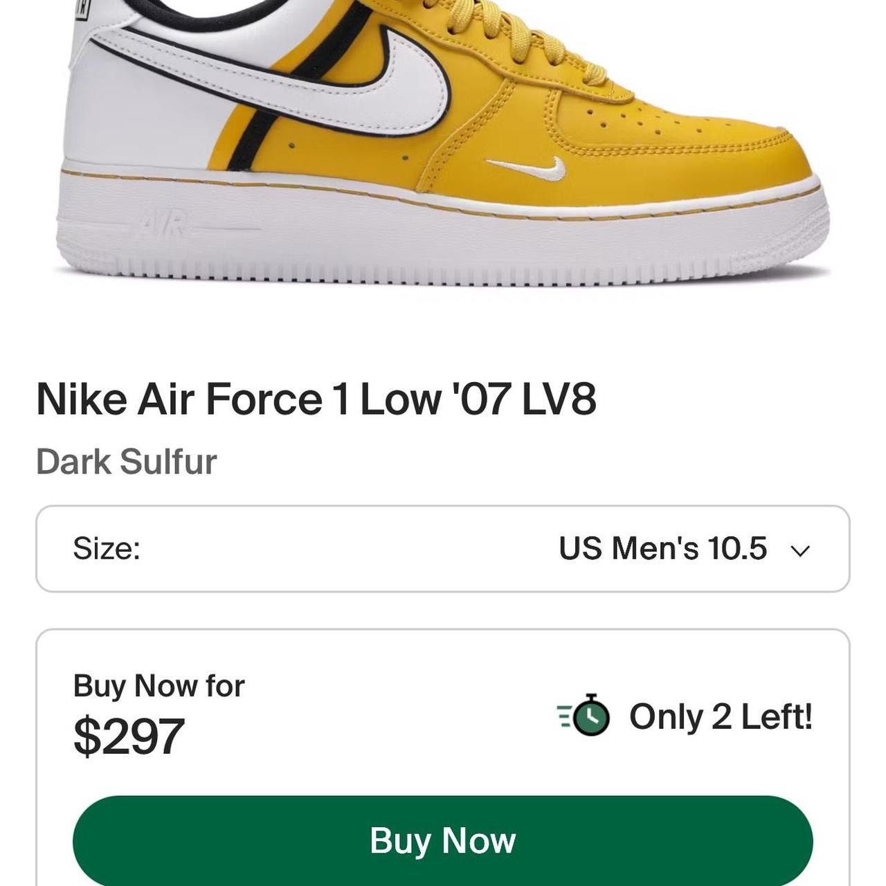 Nike 2019 nike air force 1 lv8 “dark sulfur” Size US 7.5 / EU 40-41 - 12 Thumbnail