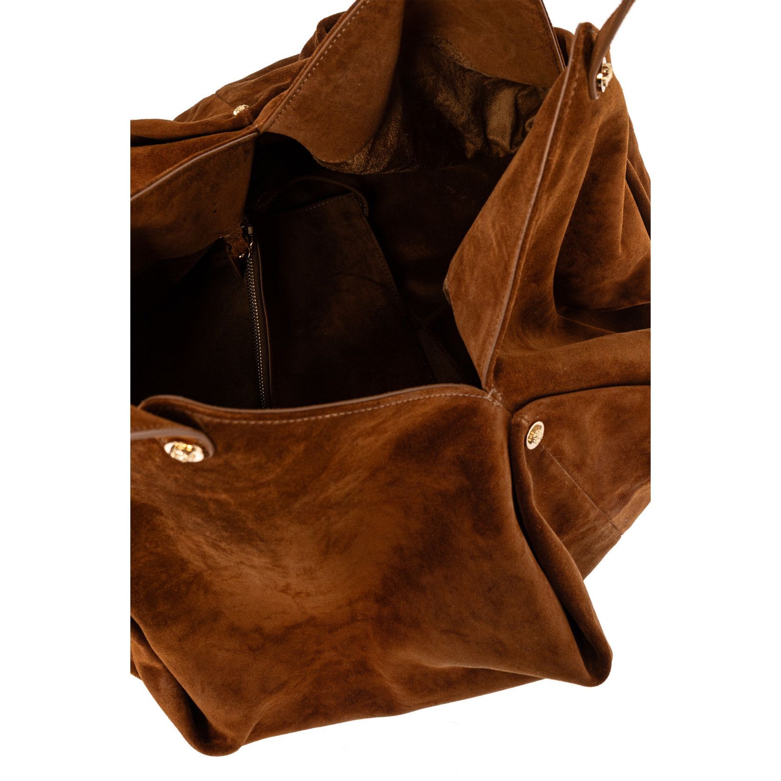 Versace VERSACE Protea Brown Suede Top Handle Bag New & Authentic Size ONE SIZE - 4 Thumbnail