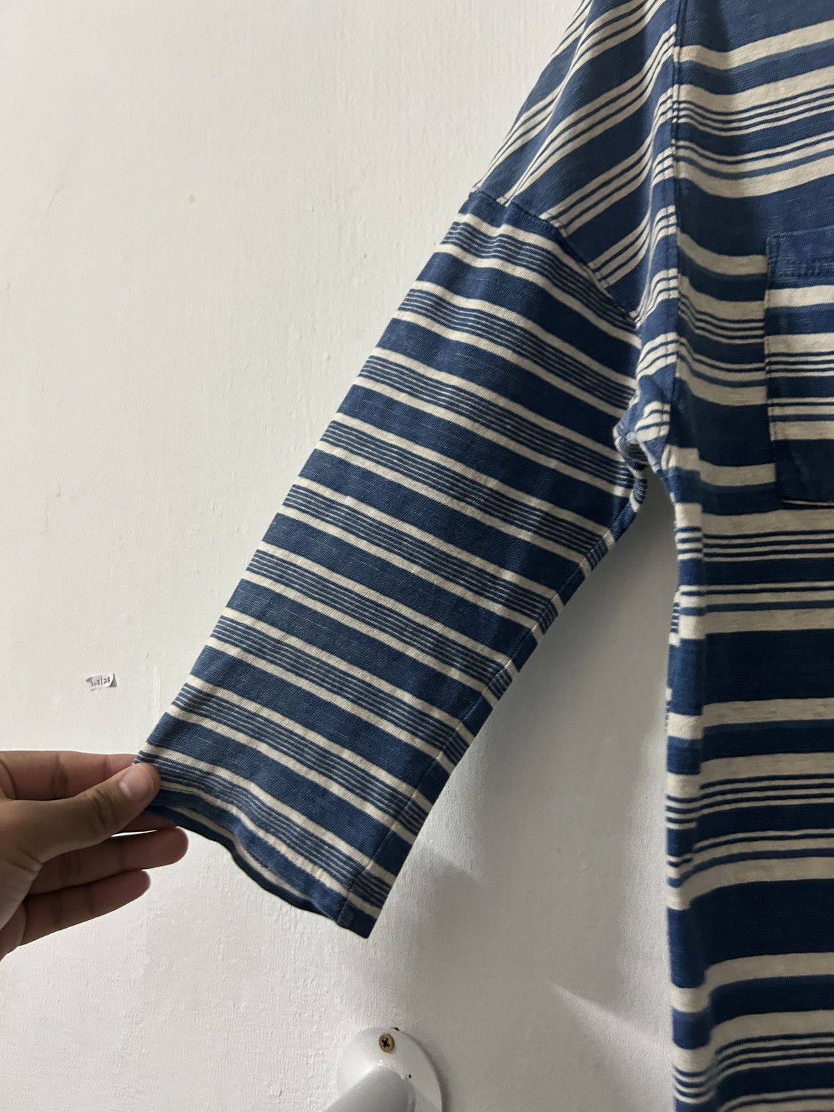 Japanese Brand Kapital 43 Indigo Stripe Longsleeve Baseball Shirt Size US M / EU 48-50 / 2 - 4 Thumbnail