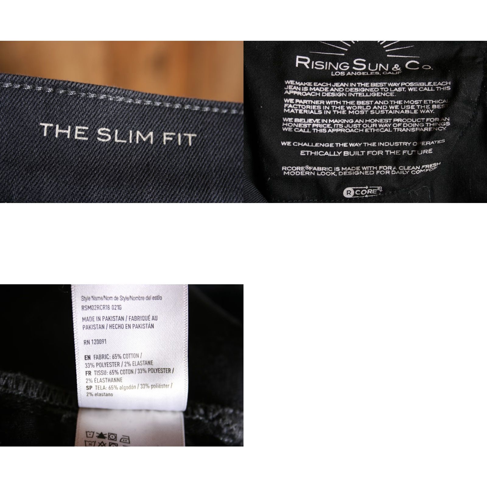 Vintage RISING SUN & CO. The Slim Fit Gray Stretch Denim Jeans Mens Sz. 31x29 - 5-Pocket Straight Inseam 29" Size US 31 - 8 Thumbnail